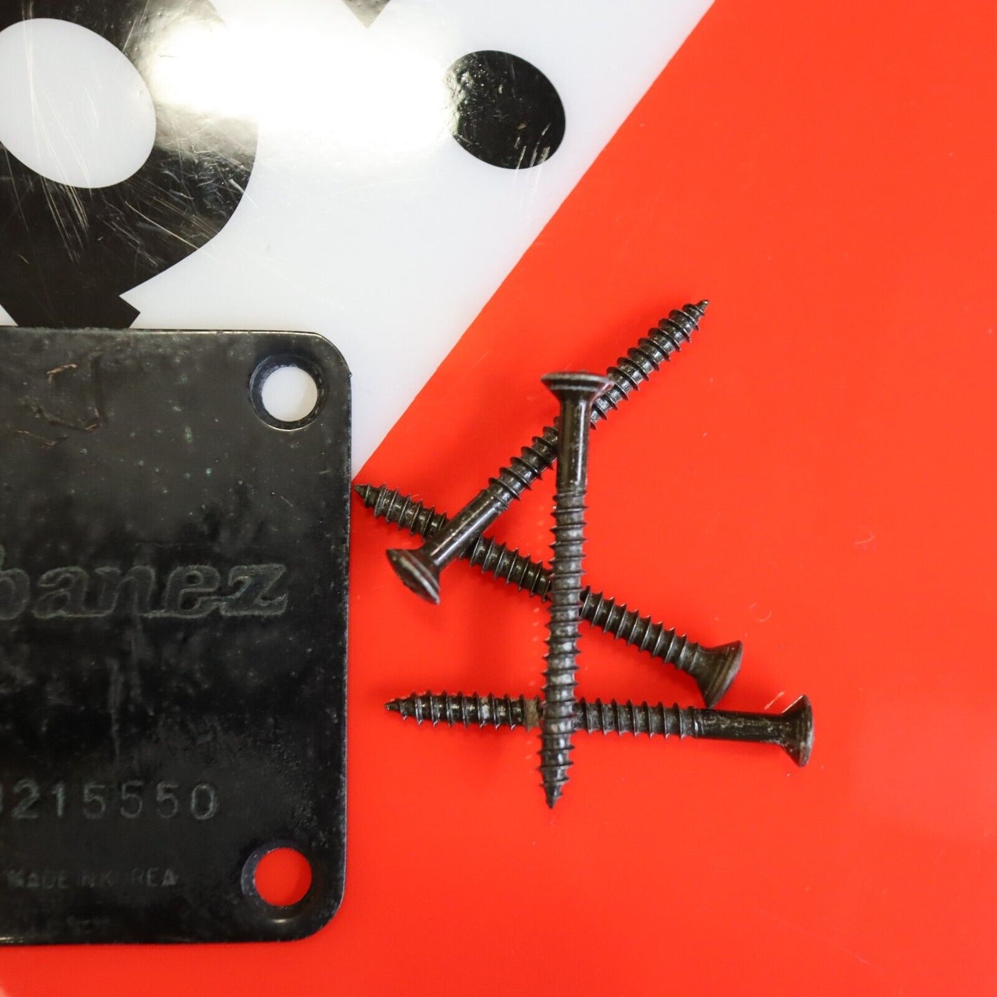 Vintage Ibanez Neck Plate Made in Korea Black MIK