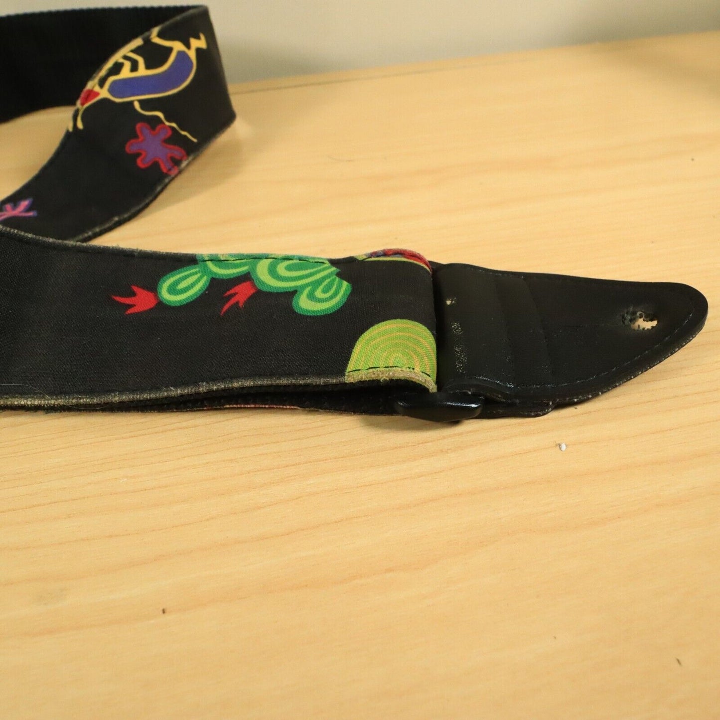 Neon 80s Pop 90s Art Deco Animal Abstract Guitar Strap Polyester - Multicolor