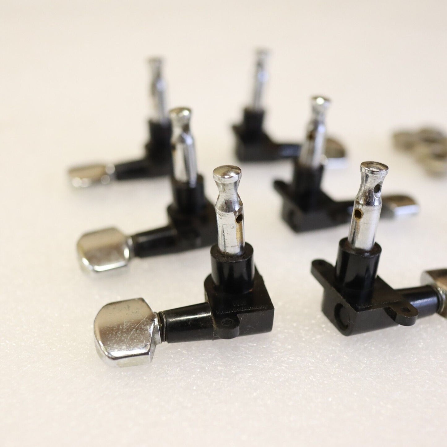 Rare Schaller Offset 3x3 Tuners Chrome Plastic Vintage 70's guitar W. Germany