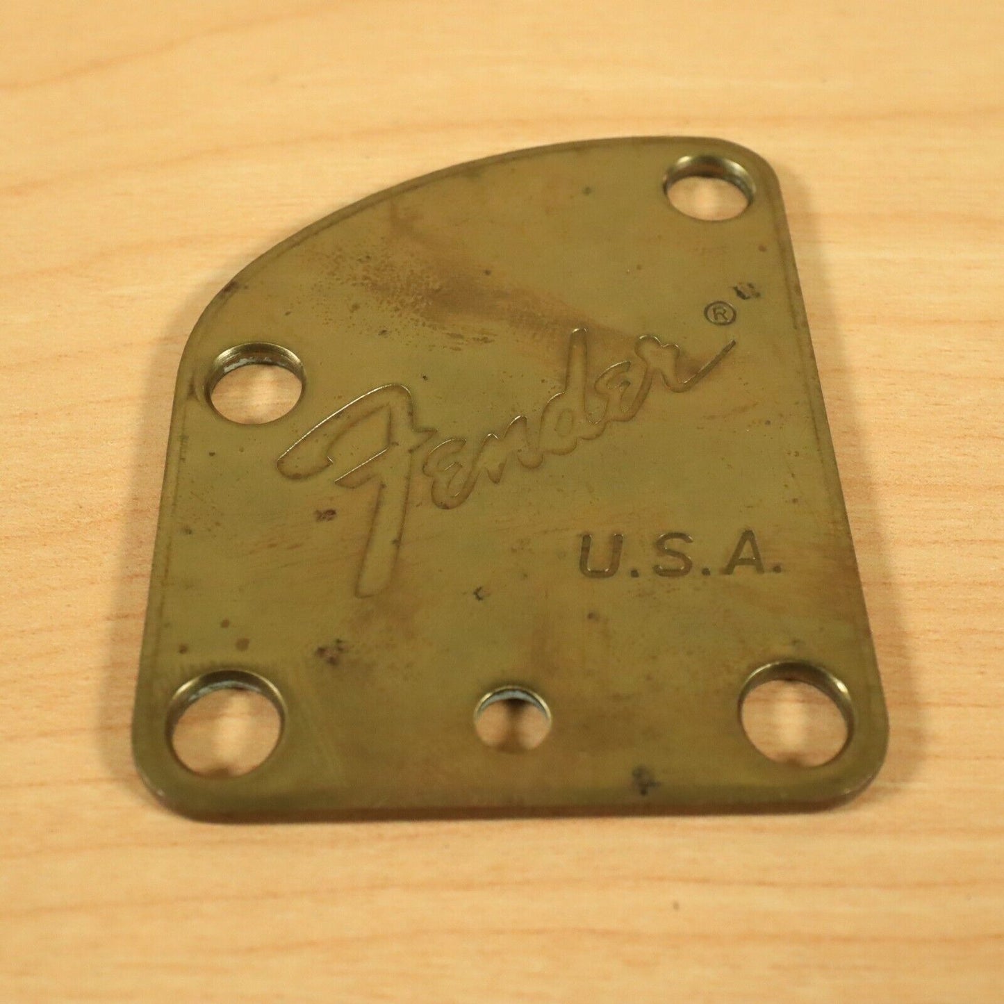 1990s Fender Brass Precision HM Heavy Metal USA Bass Gold Lyte Neck Plate