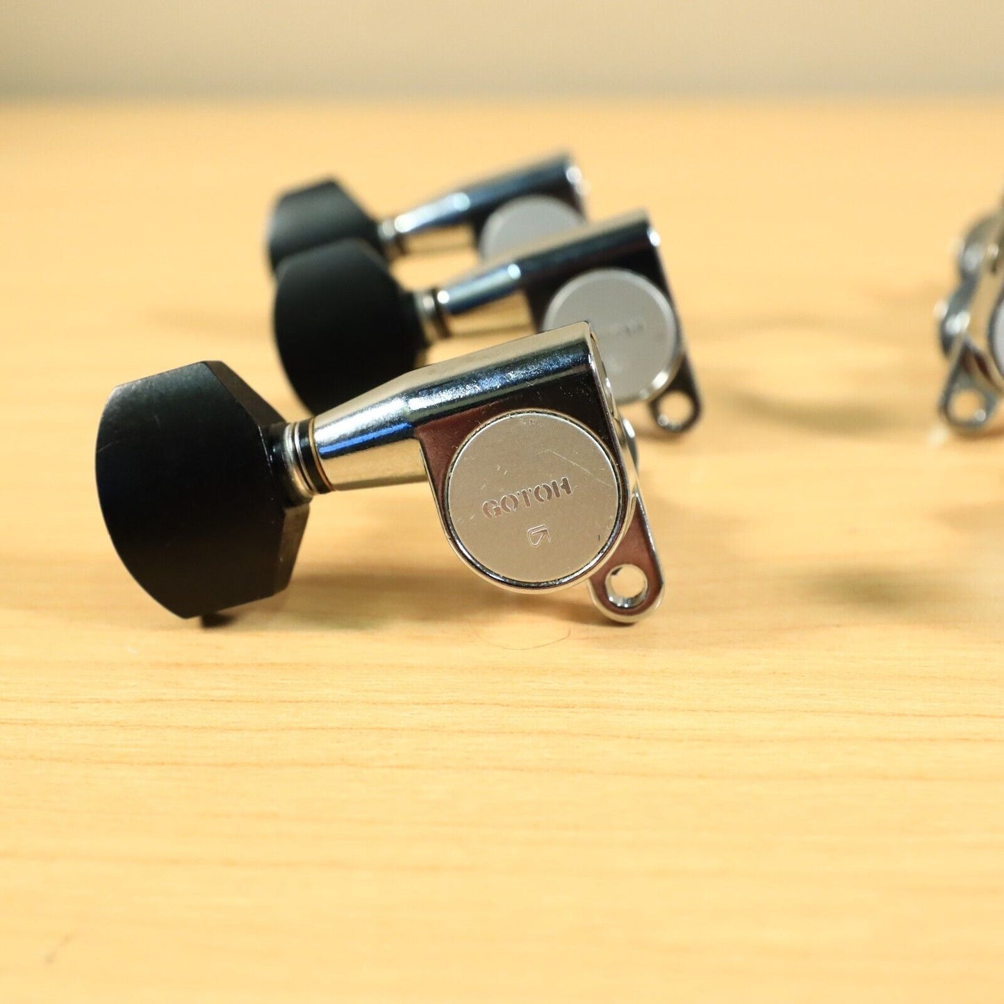 Gotoh SG360 Mini 3x3 Schaller Style Chrome Tuning Black Buttons Japan