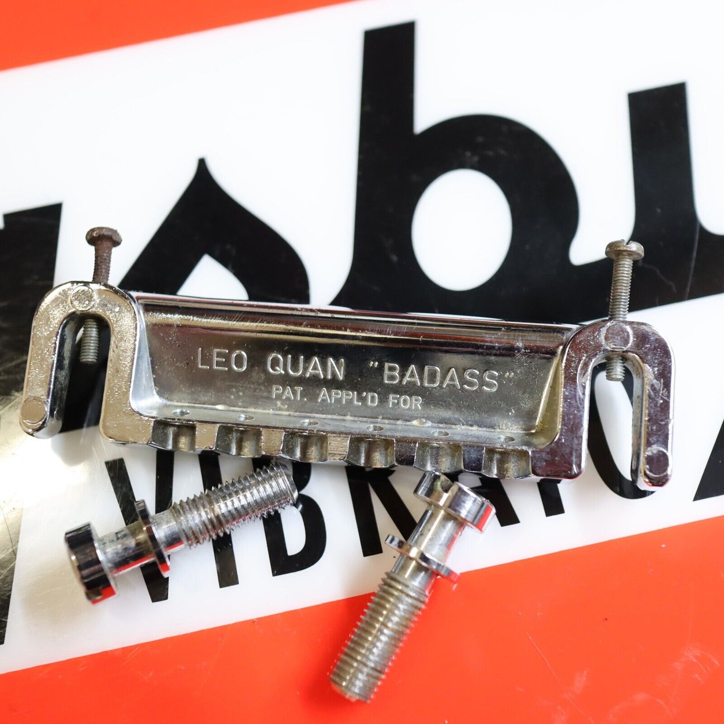 70s Leo Quan Badass Bridge 6 String Pat. App. *For Parts *2 Stripped screws*