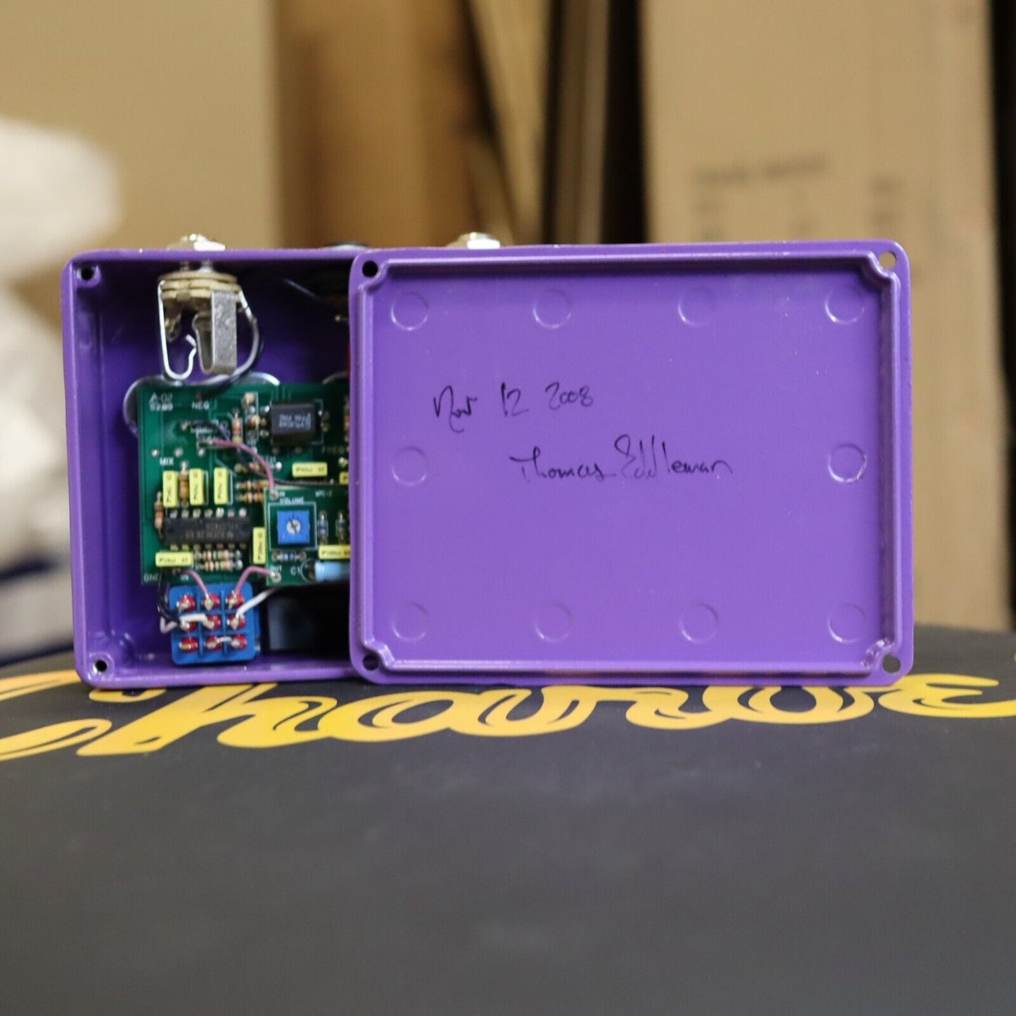 2008 V1 SubDecay Quasar Phase Shifter Guitar Purple USA Made Pedal Hand Signed