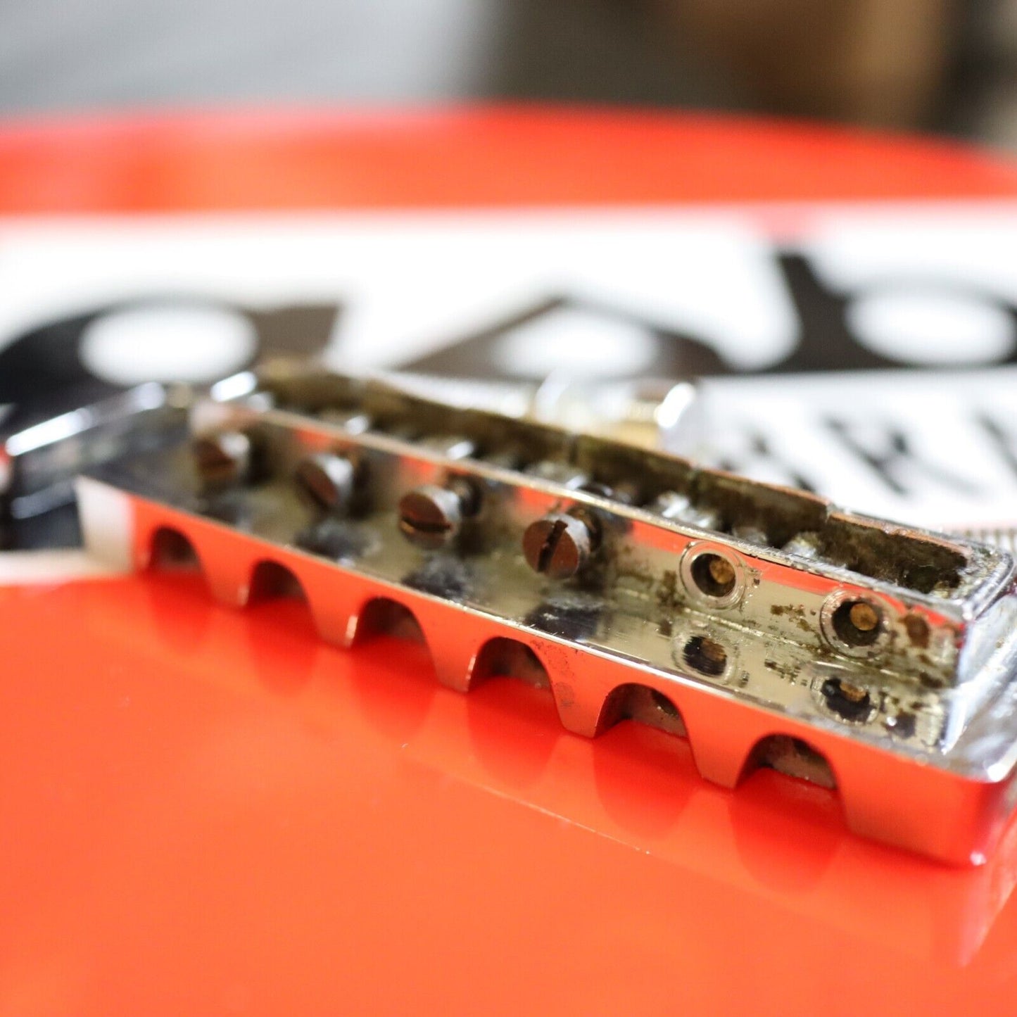 70s Leo Quan Badass Bridge 6 String Pat. App. *For Parts *2 Stripped screws*