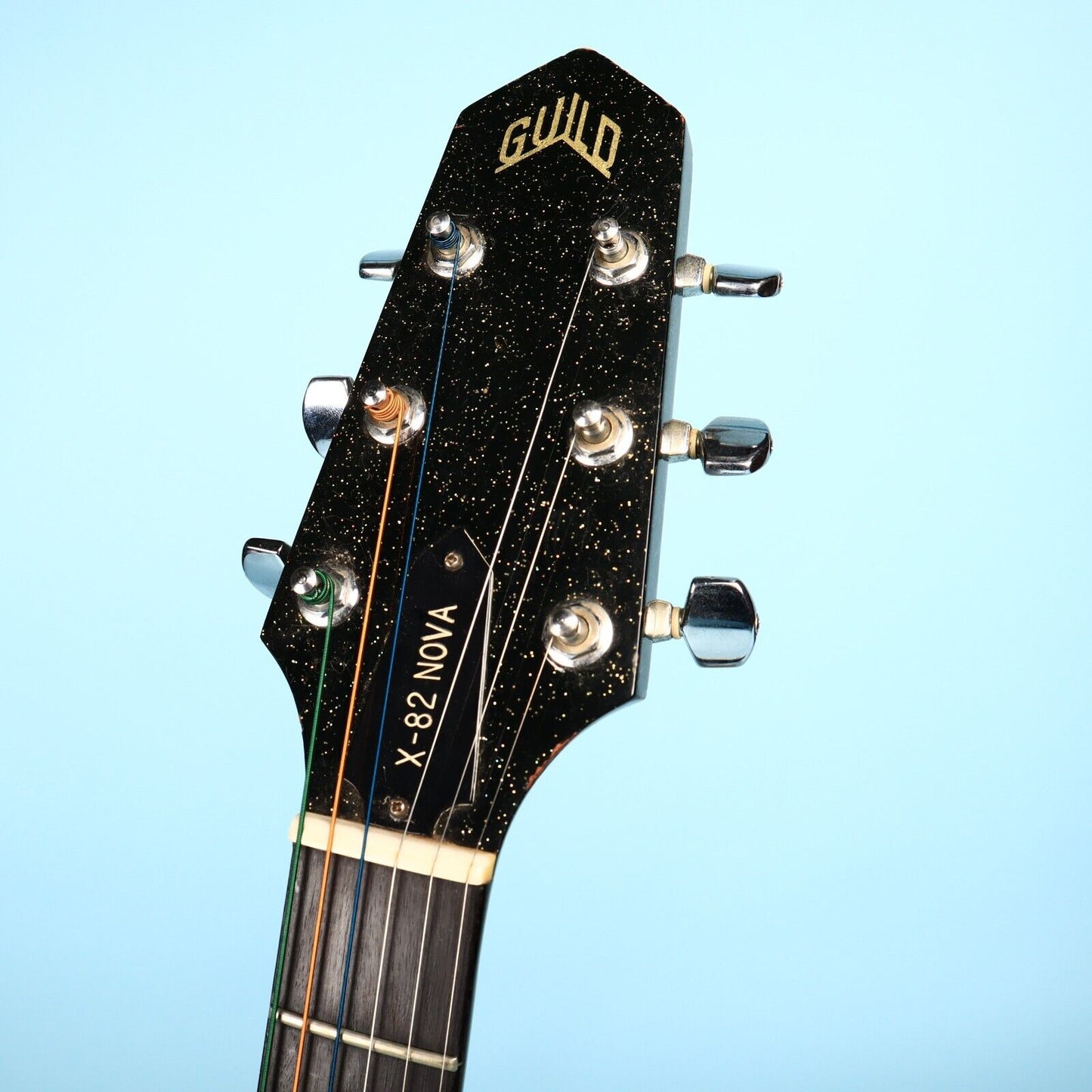 1982 Guild Nova X-82 Black Sparkle USA American Electric Guitar