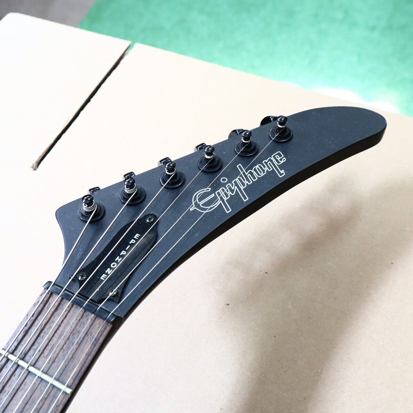 2002 Epiphone '58 Goth Black Explorer Electric Guitar