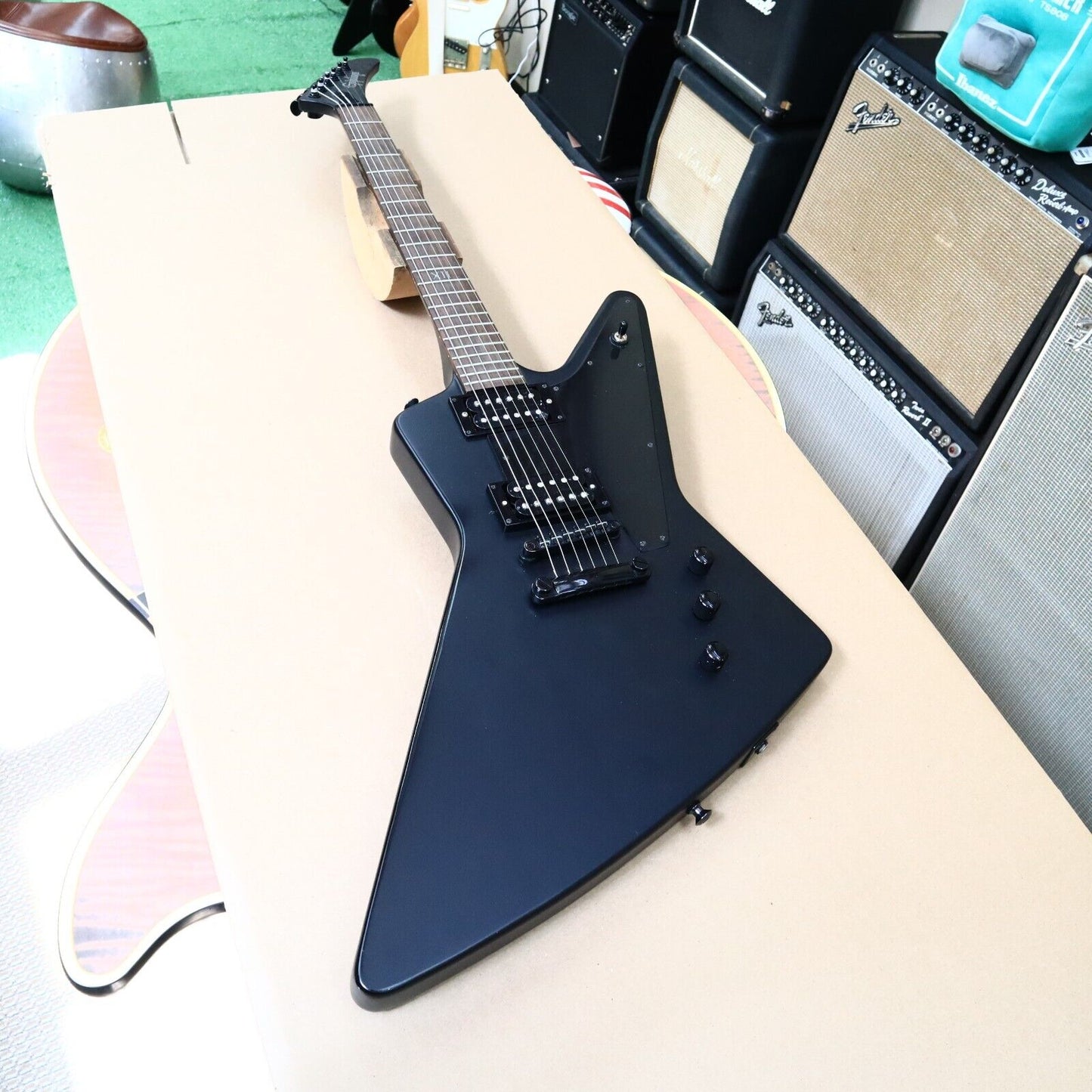2002 Epiphone '58 Goth Black Explorer Electric Guitar