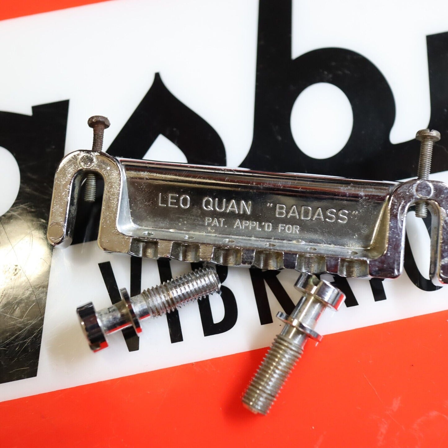 70s Leo Quan Badass Bridge 6 String Pat. App. *For Parts *2 Stripped screws*