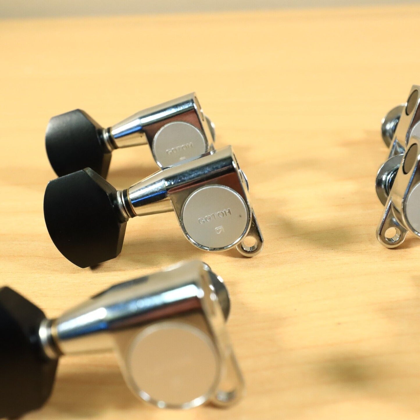 Gotoh SG360 Mini 3x3 Schaller Style Chrome Tuning Black Buttons Japan