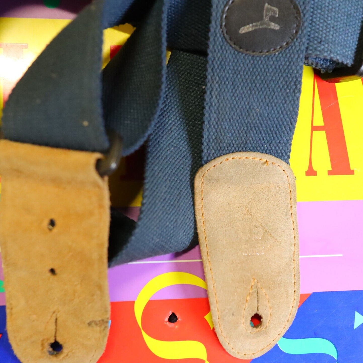 Vintage 90s Guitar Strap Blue w/ U.S. Suede
