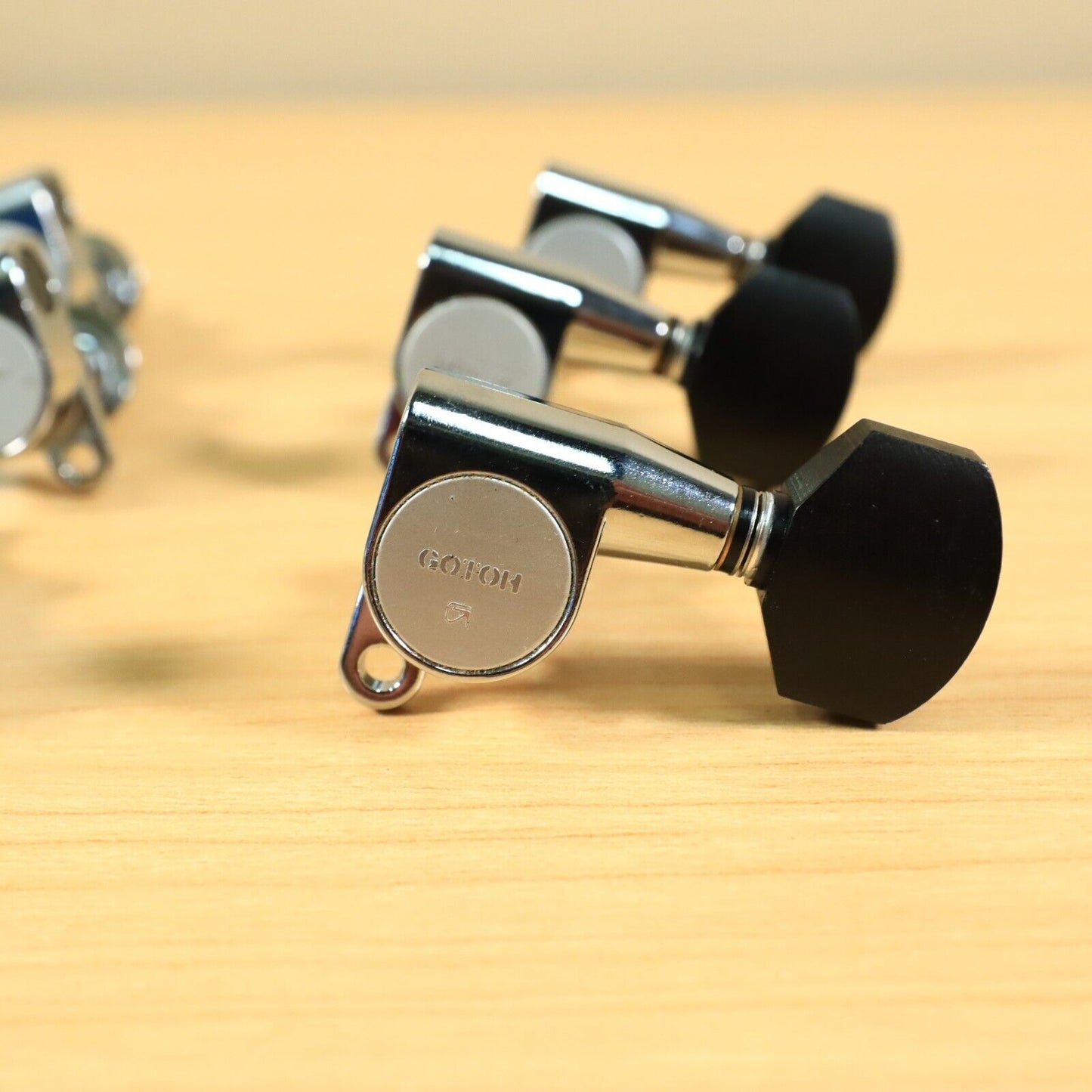 Gotoh SG360 Mini 3x3 Schaller Style Chrome Tuning Black Buttons Japan