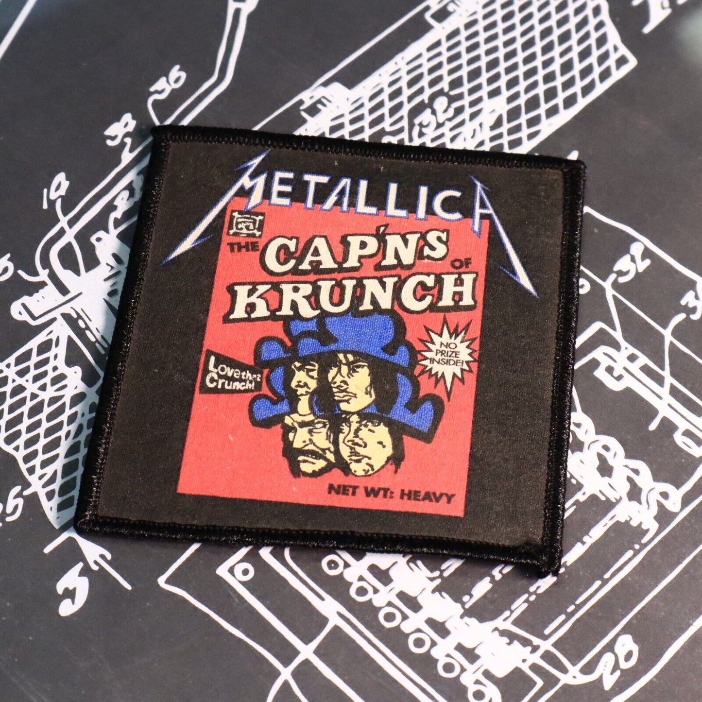 Metallica Cap'ns of Crunch Iron-On Patch Vintage