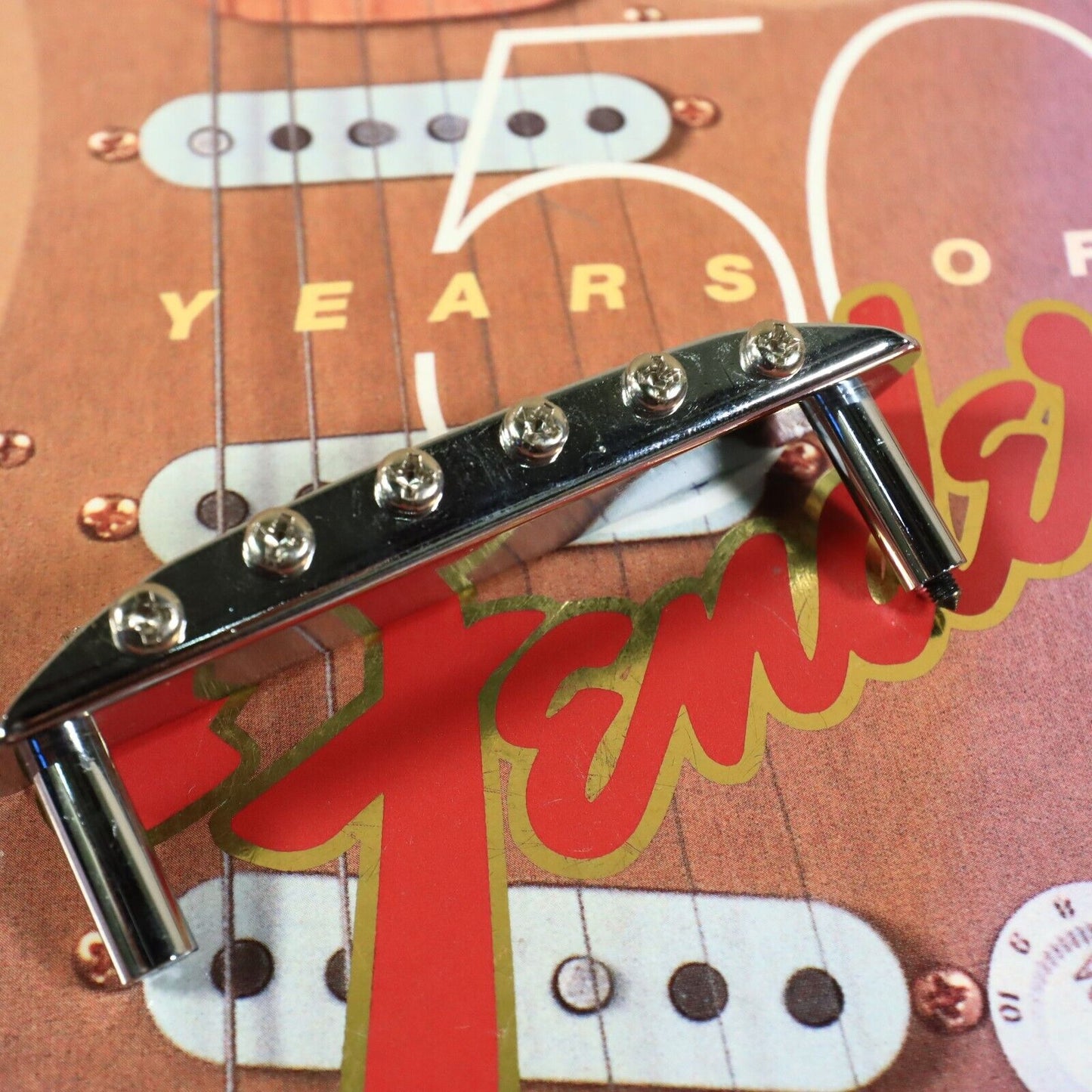 Genuine Fender Jazzmaster Jaguar 60s Bridge Thimbles Chrome Vintage Reissue