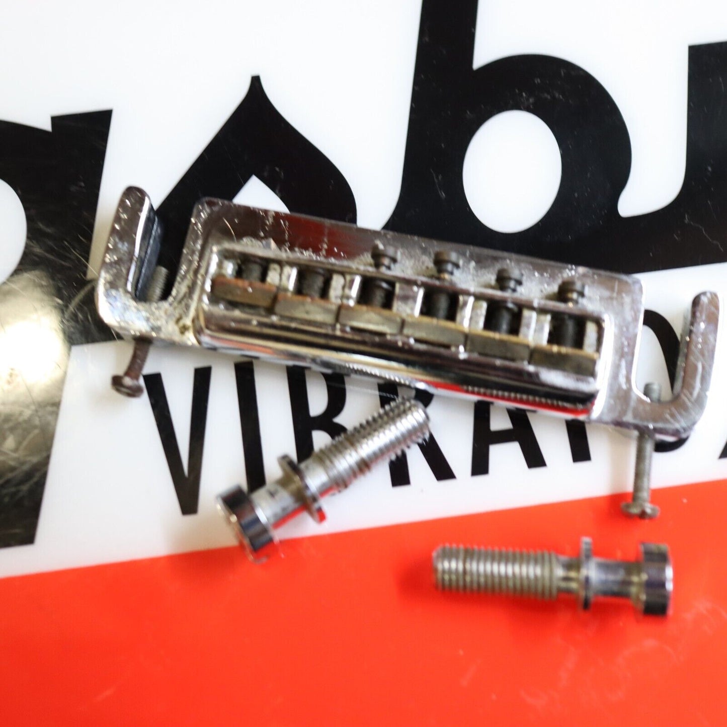 70s Leo Quan Badass Bridge 6 String Pat. App. *For Parts *2 Stripped screws*