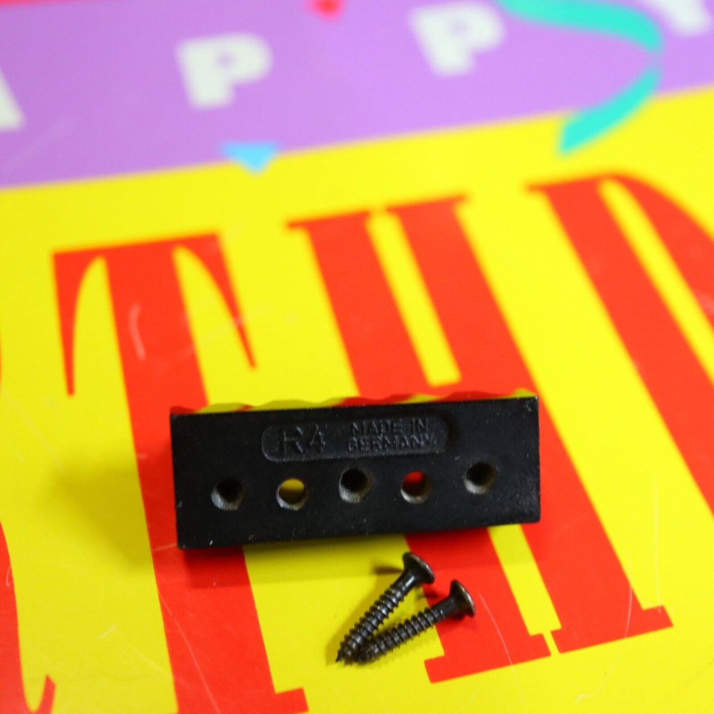 Original Vintage Made in Germany R4 Floyd Rose Locking Nut w/ Screws - Black