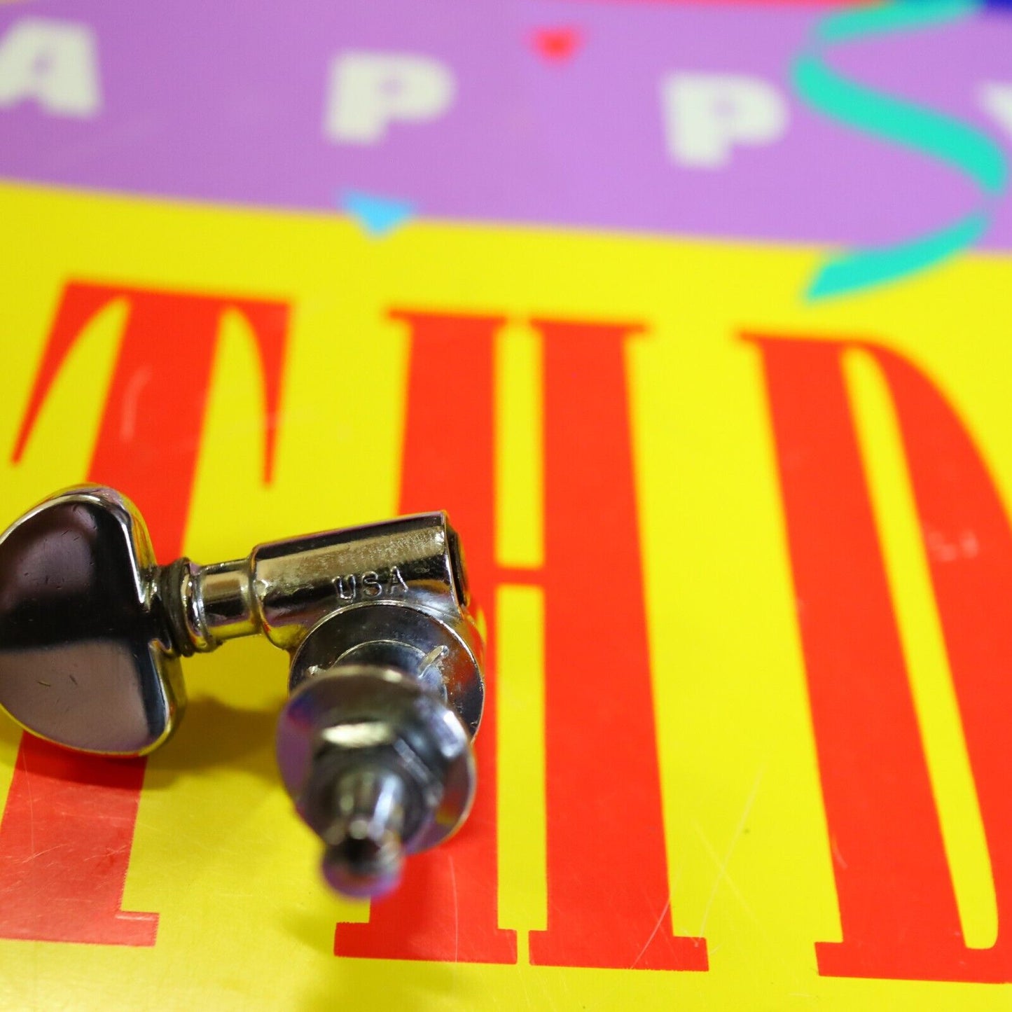 (1) Vintage Grover USA Guitar Chrome Kidney Tuning Peg Tuner Bass Side
