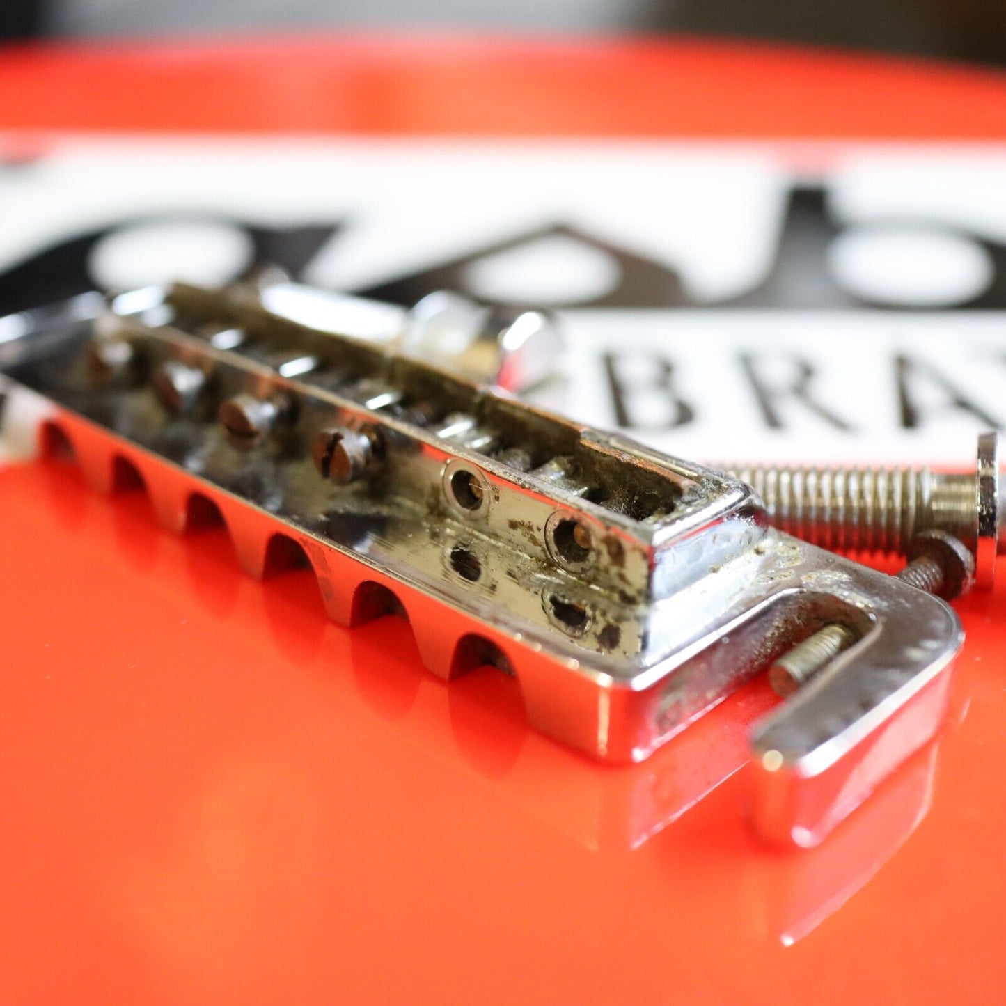 70s Leo Quan Badass Bridge 6 String Pat. App. *For Parts *2 Stripped screws*