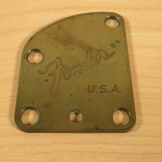 1990s Fender Brass Precision HM Heavy Metal USA Bass Gold Lyte Neck Plate