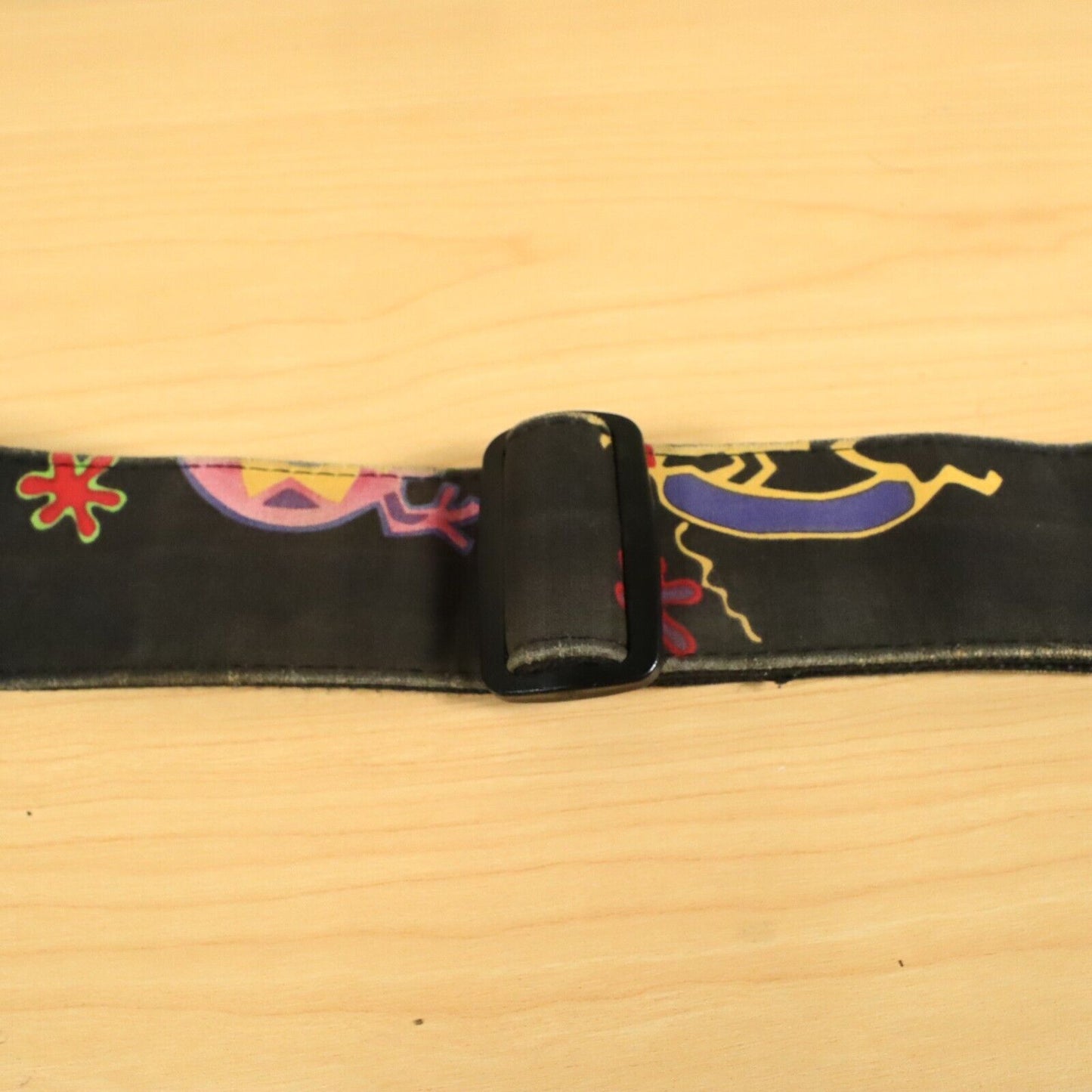 Neon 80s Pop 90s Art Deco Animal Abstract Guitar Strap Polyester - Multicolor