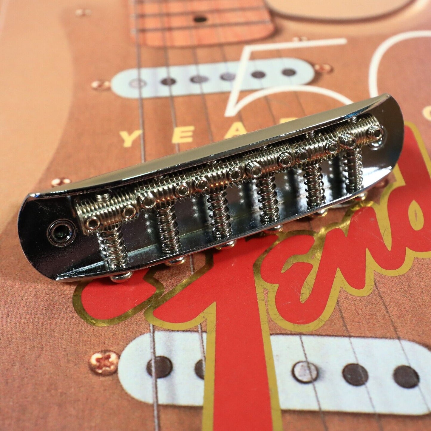 Genuine Fender Jazzmaster Jaguar 60s Bridge Thimbles Chrome Vintage Reissue