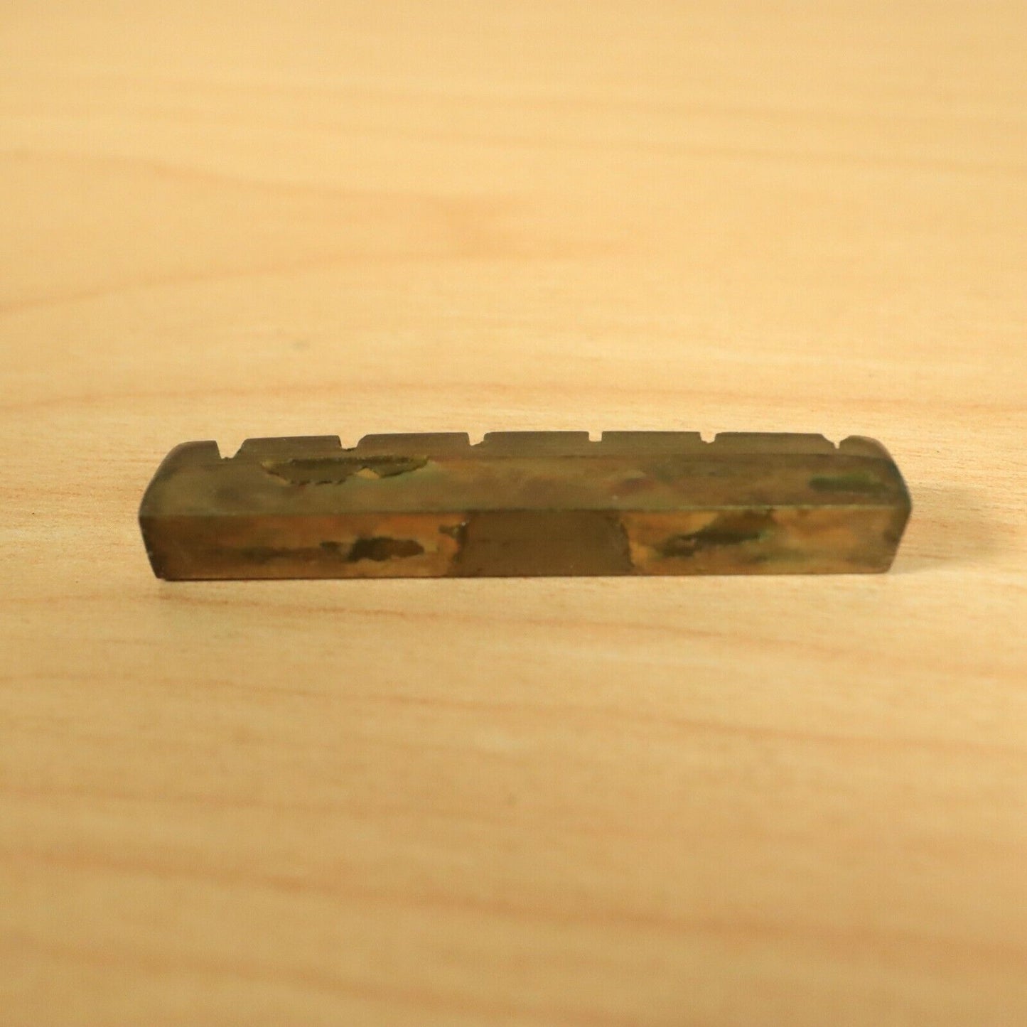 1980s Vintage Mighty Mite Strat Brass Guitar String Slotted Nut 9.5 radius