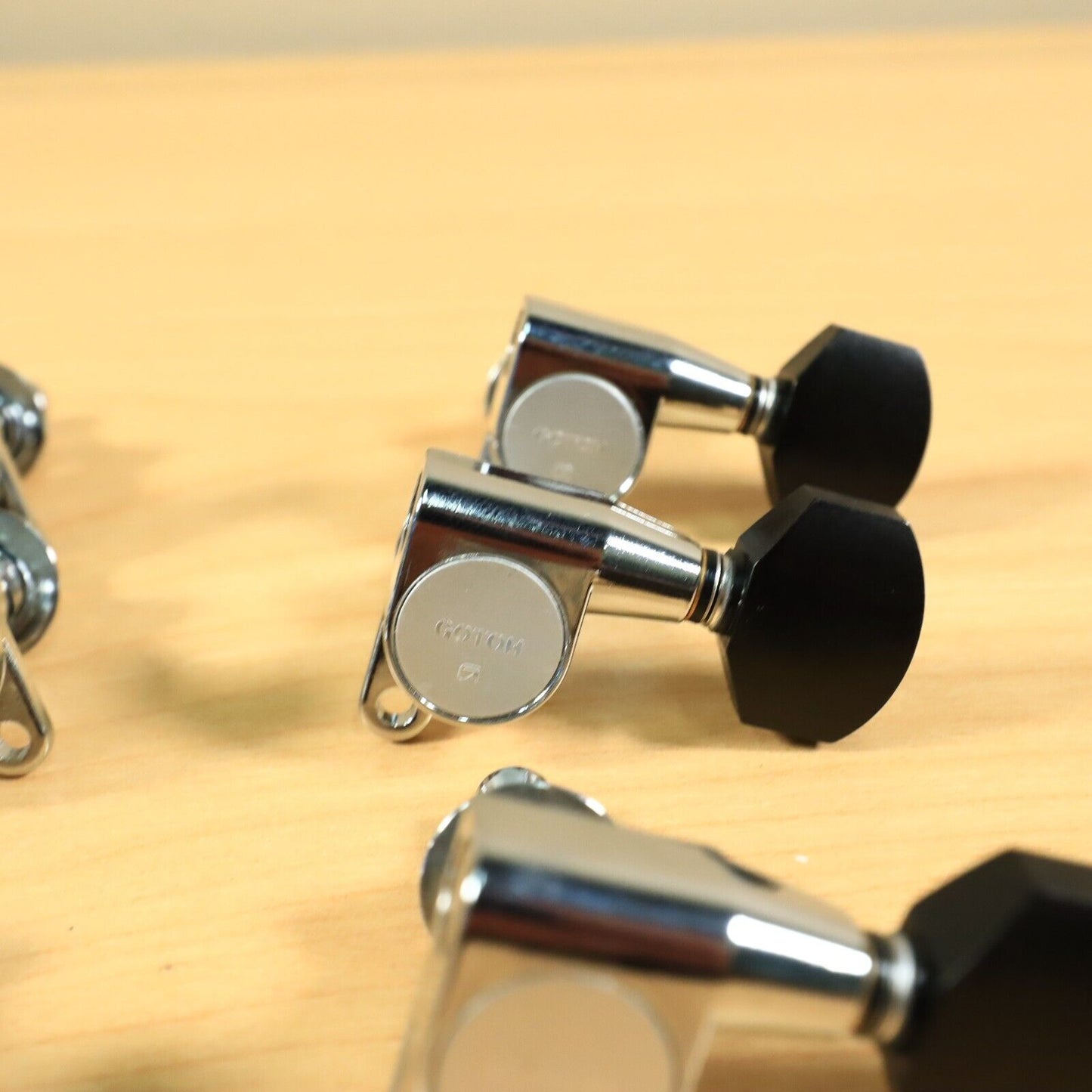 Gotoh SG360 Mini 3x3 Schaller Style Chrome Tuning Black Buttons Japan