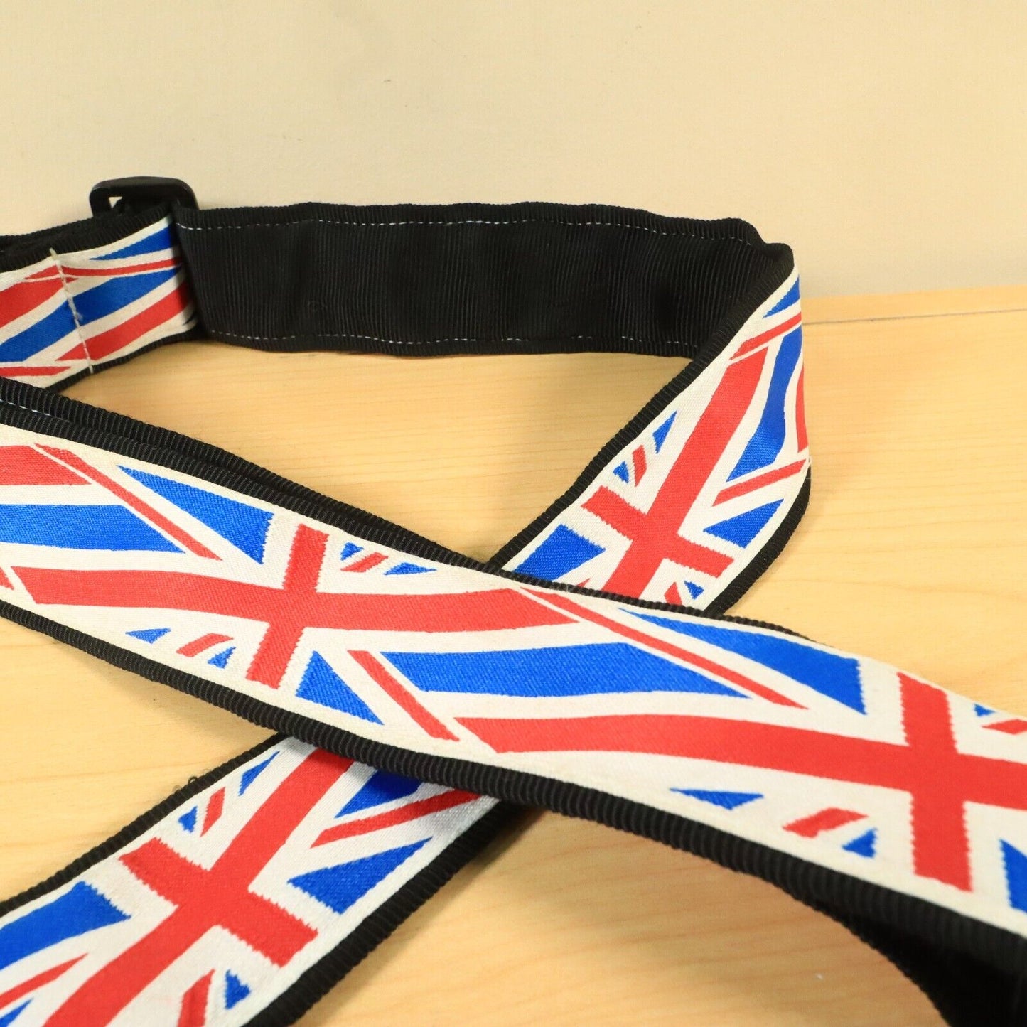 VERY COOL D'Addario Woven Guitar Strap Bass Union Jack British Flag Leather Tabs