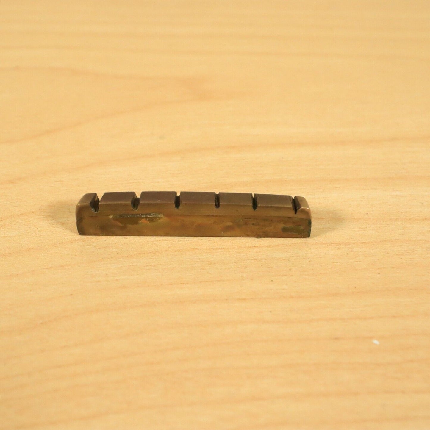 1980s Vintage Mighty Mite Strat Brass Guitar String Slotted Nut 9.5 radius