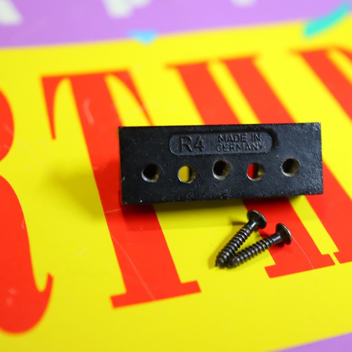 Original Vintage Made in Germany R4 Floyd Rose Locking Nut w/ Screws - Black