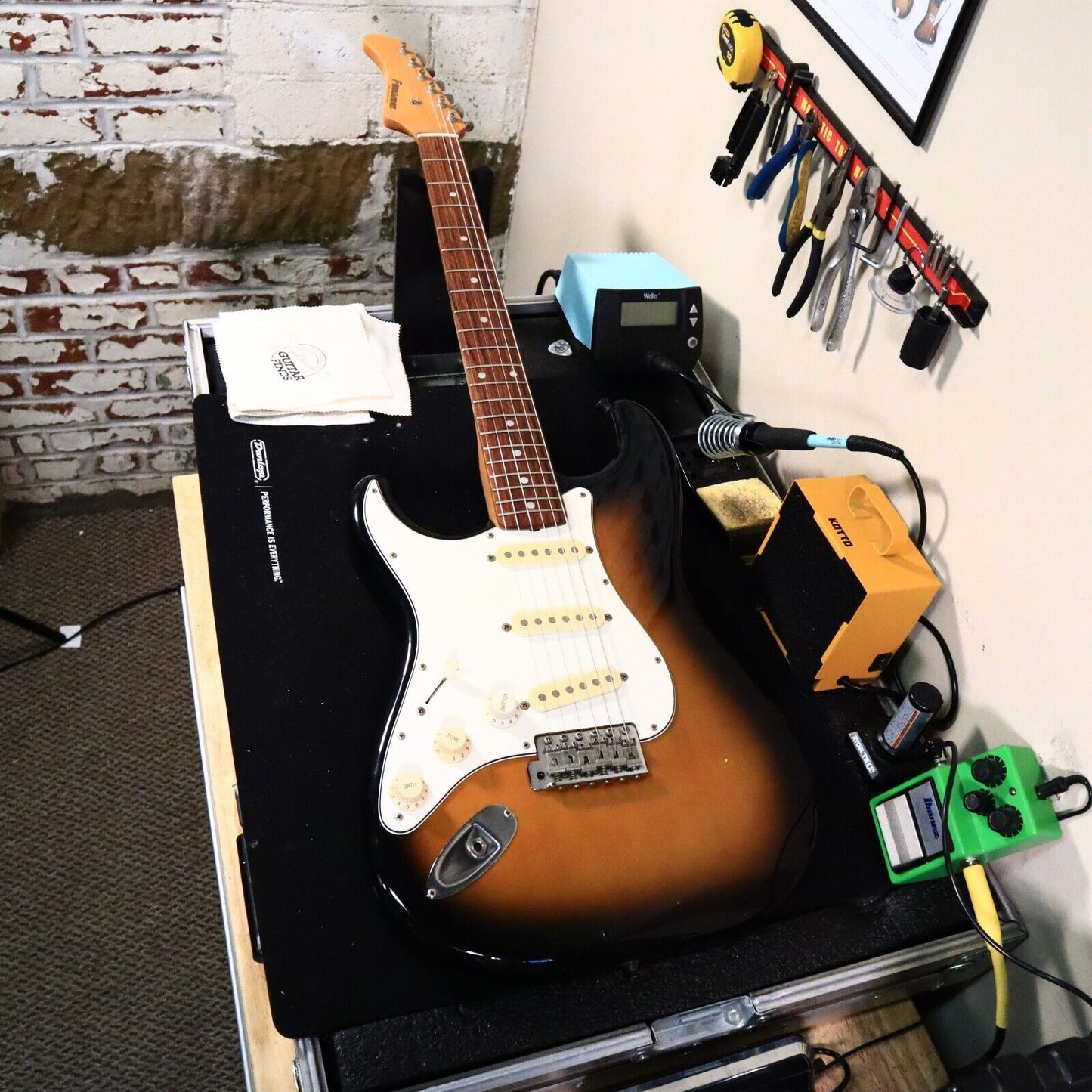 Fernandes MIJ Strat Left Hand Electric Guitar Tobacco Burst