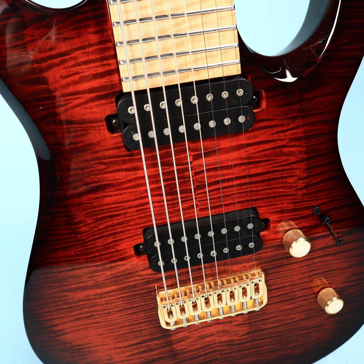 2016 Kiesel Carvin DC800 8 String Neck Thru Orangeburst Flamed