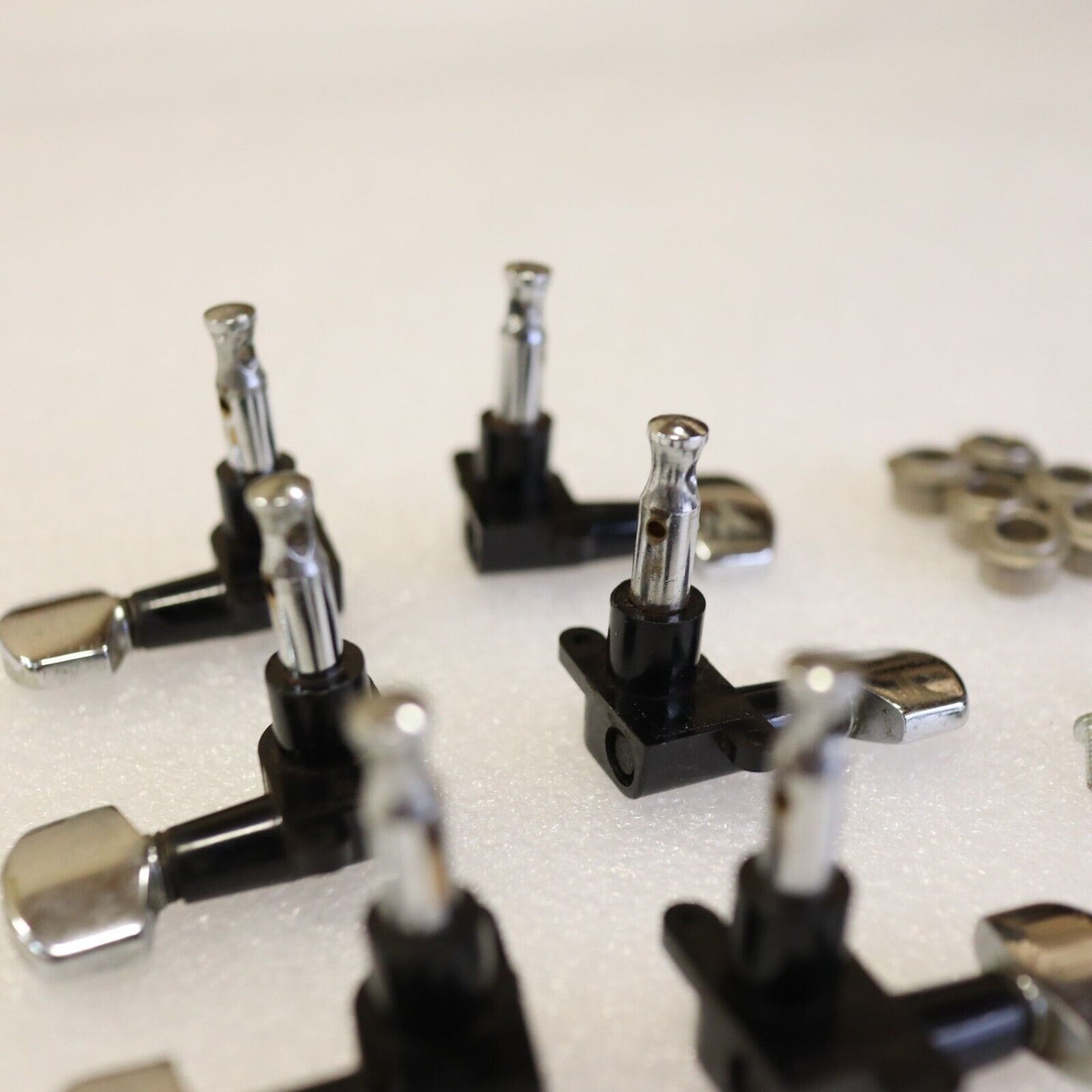 Rare Schaller Offset 3x3 Tuners Chrome Plastic Vintage 70's guitar W. Germany