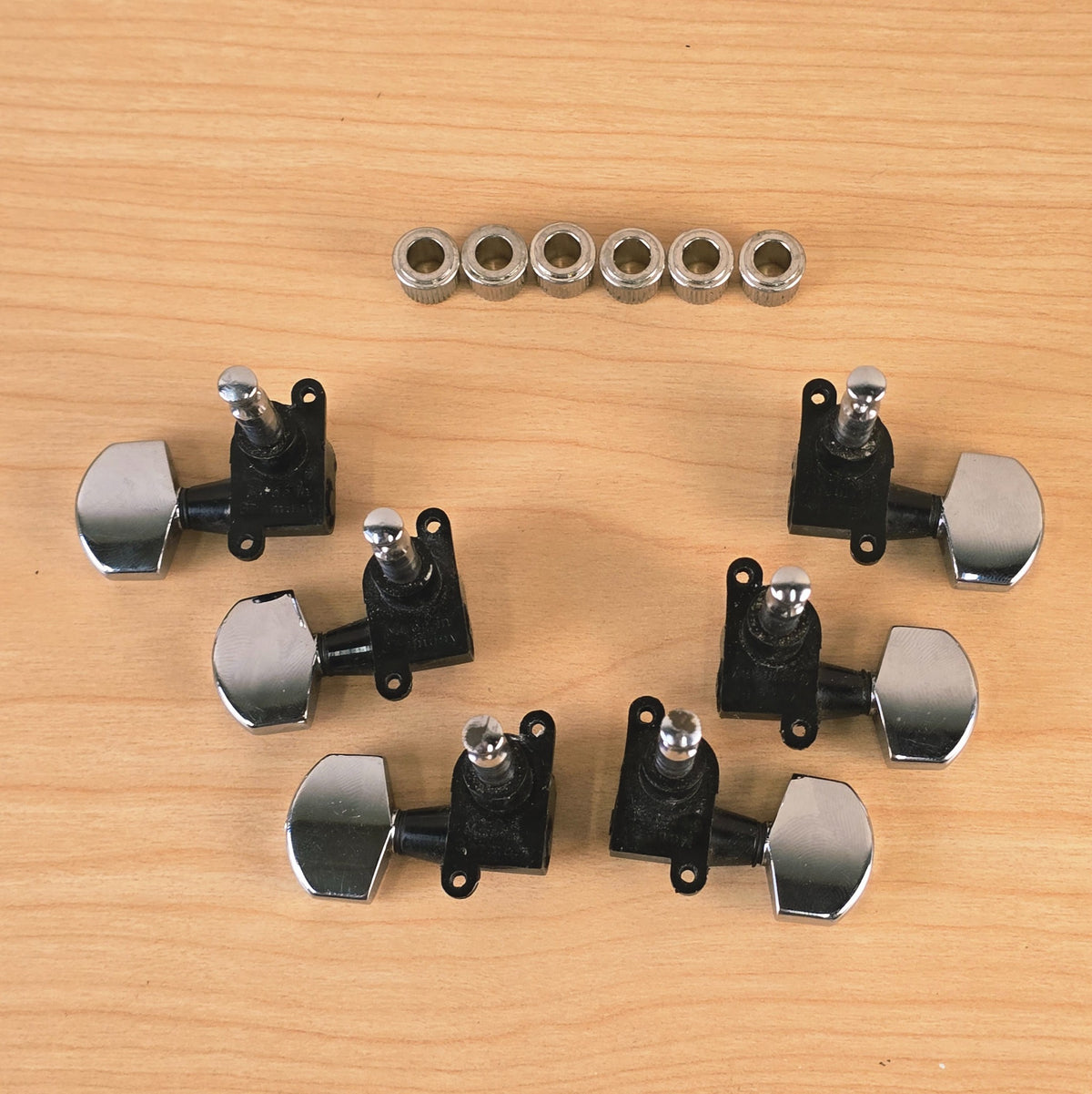 70’s Schaller Nylon Double Tab Tuning Pegs Heads Mini M6 W. Germany 3x3