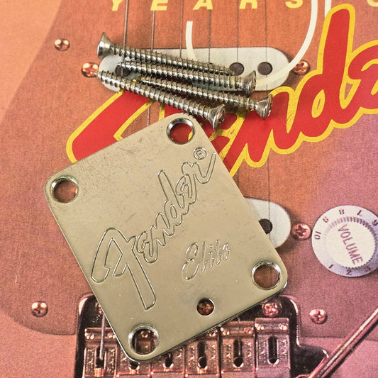 Fender Elite Neck Plate American Jazz Precision USA 1983 1984 Strat Tele Chrome