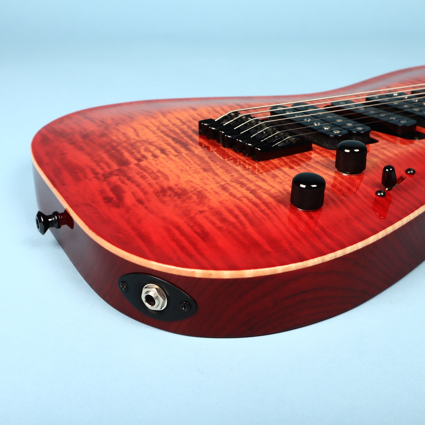 Lipe Virtuoso 7 Fanned Fret Curly Maple Seven String Electric Guitar Fireburst