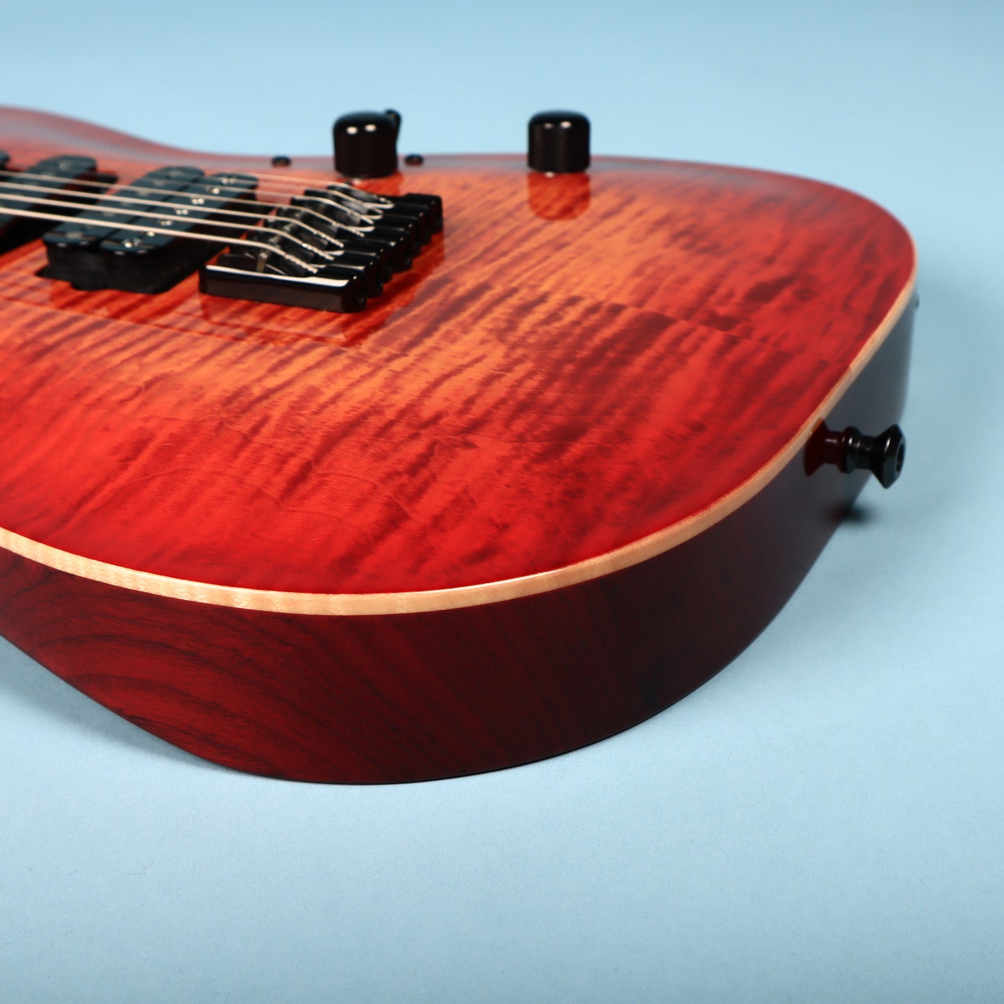 Lipe Virtuoso 7 Fanned Fret Curly Maple Seven String Electric Guitar Fireburst