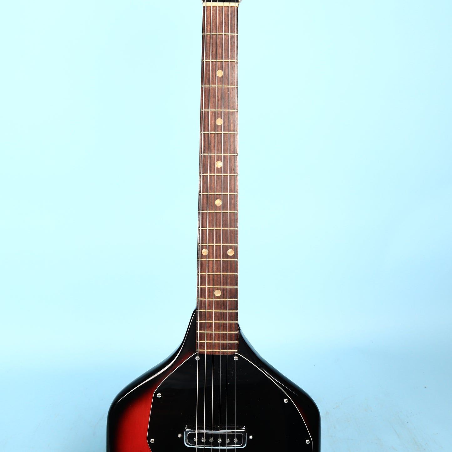 Kingston Swinger Vintage Electric Guitar Black and Red Flying Wedge