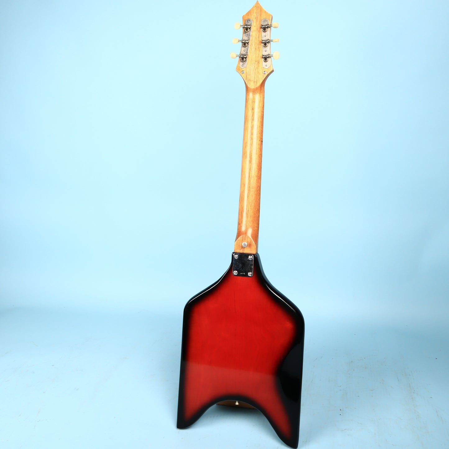 Kingston Swinger Vintage Electric Guitar Black and Red Flying Wedge
