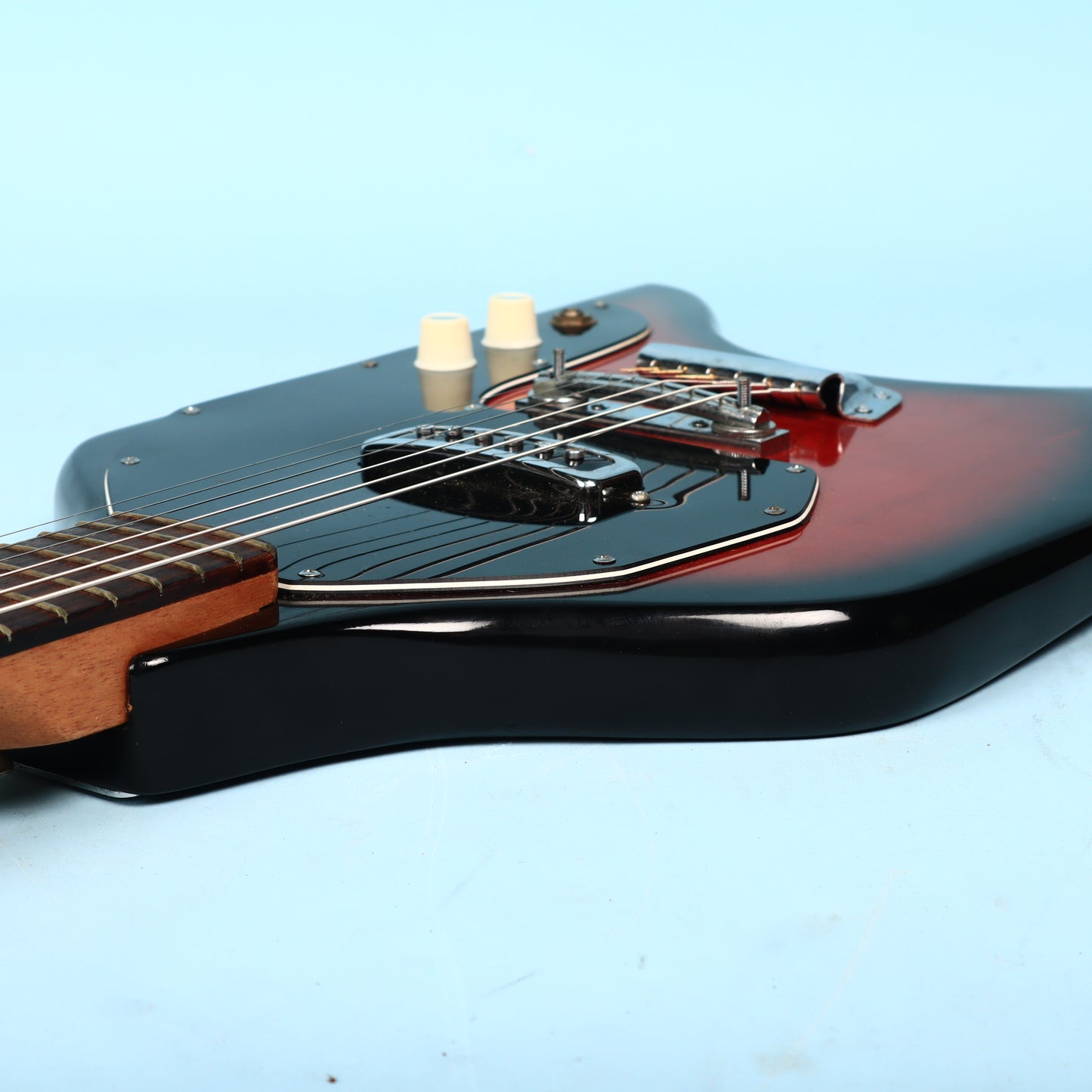 Kingston Swinger Vintage Electric Guitar Black and Red Flying Wedge