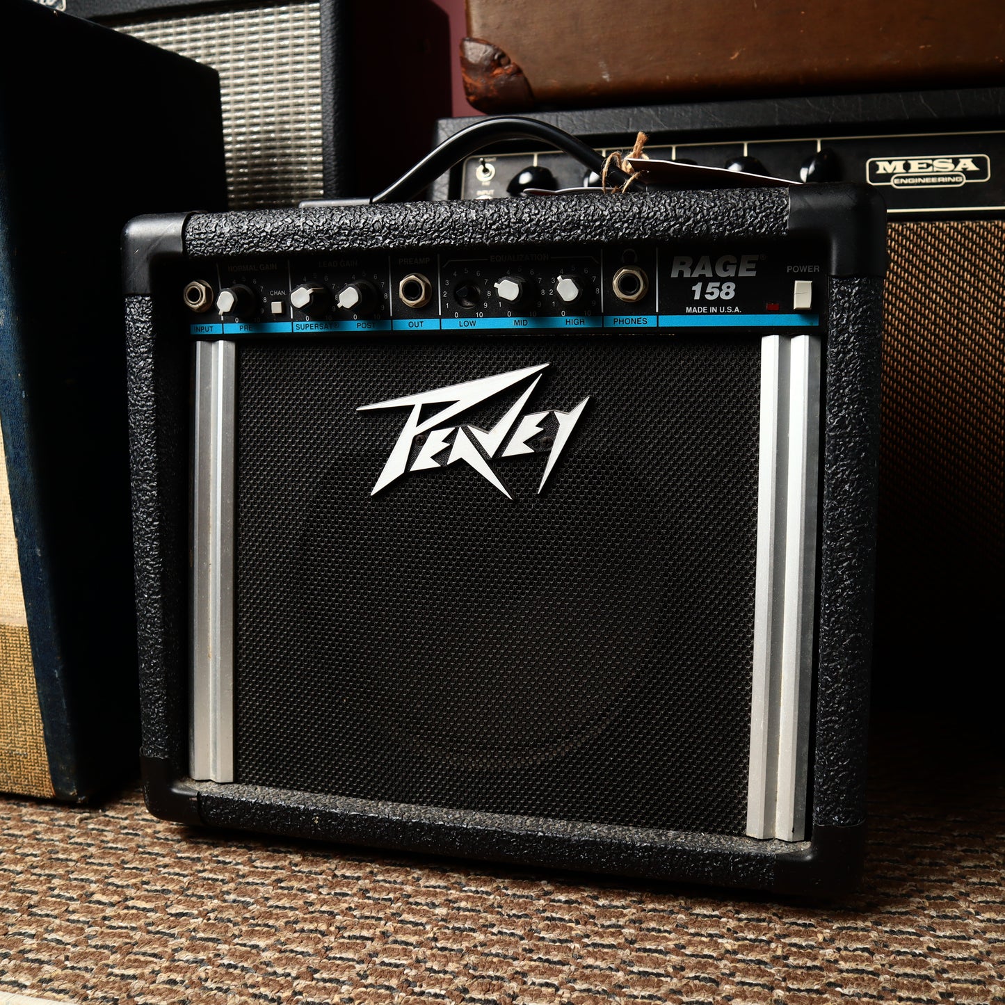 Peavey Rage 158 Guitar Teal Stripe Amp 15 Watts USA Made