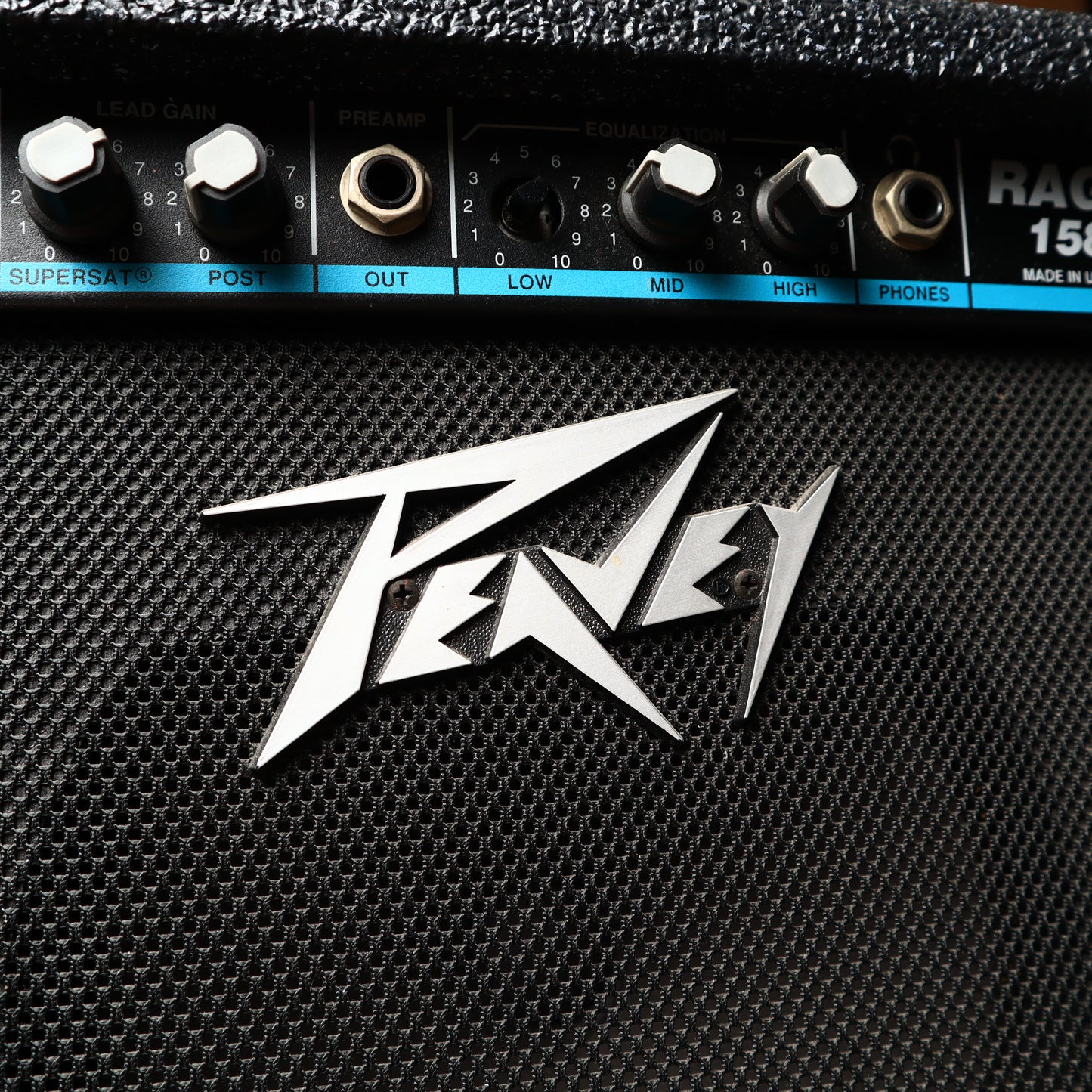 Peavey Rage 158 Guitar Teal Stripe Amp 15 Watts USA Made