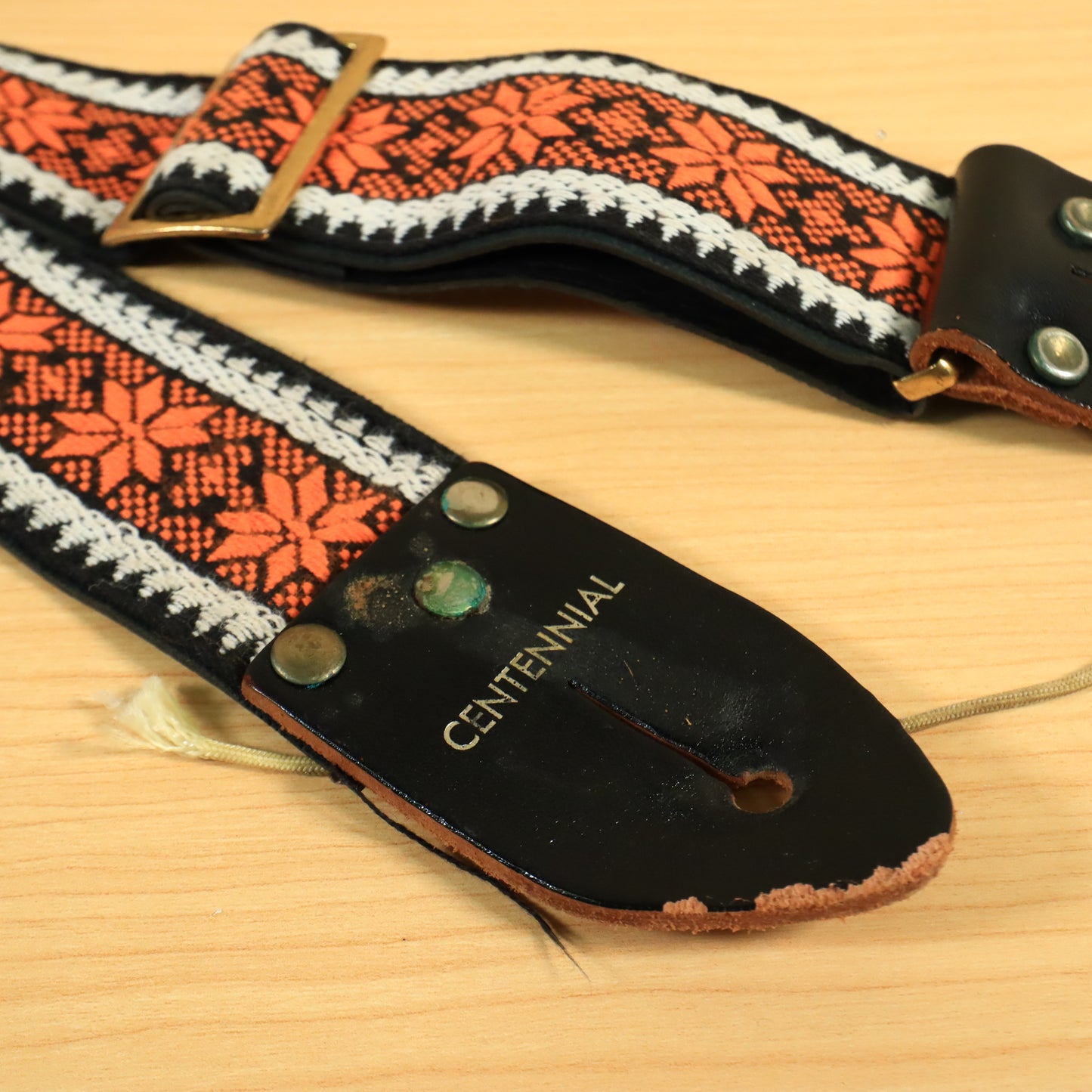 Vintage 70s Centennial Electric Guitar Strap Orange 2 Inch