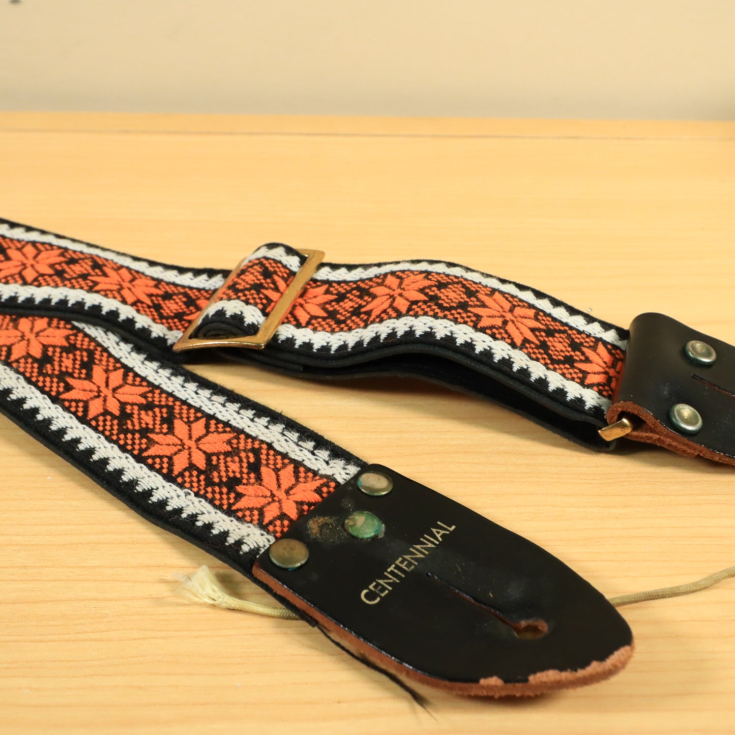 Vintage 70s Centennial Electric Guitar Strap Orange 2 Inch