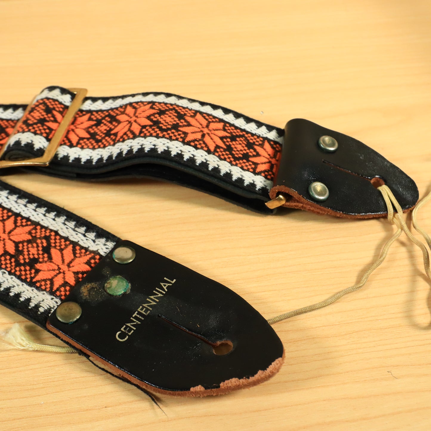 Vintage 70s Centennial Electric Guitar Strap Orange 2 Inch
