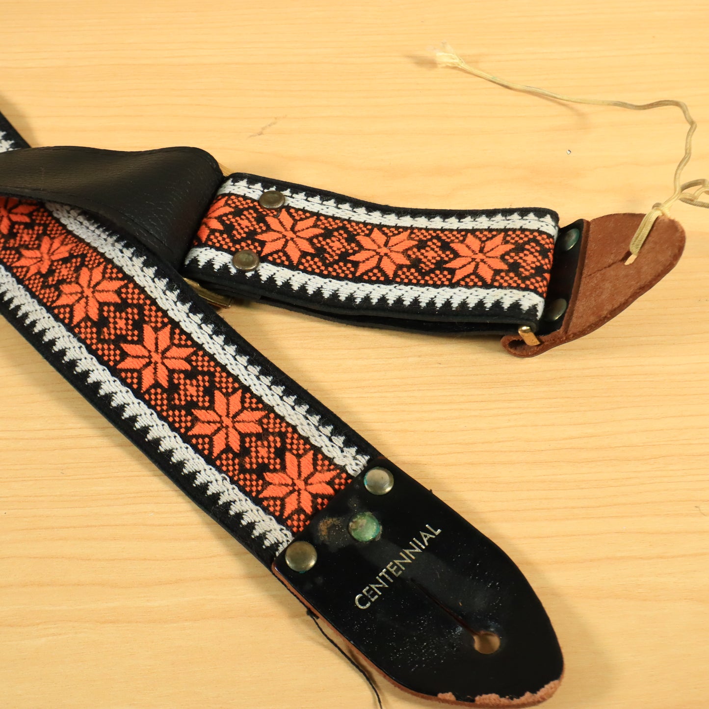 Vintage 70s Centennial Electric Guitar Strap Orange 2 Inch