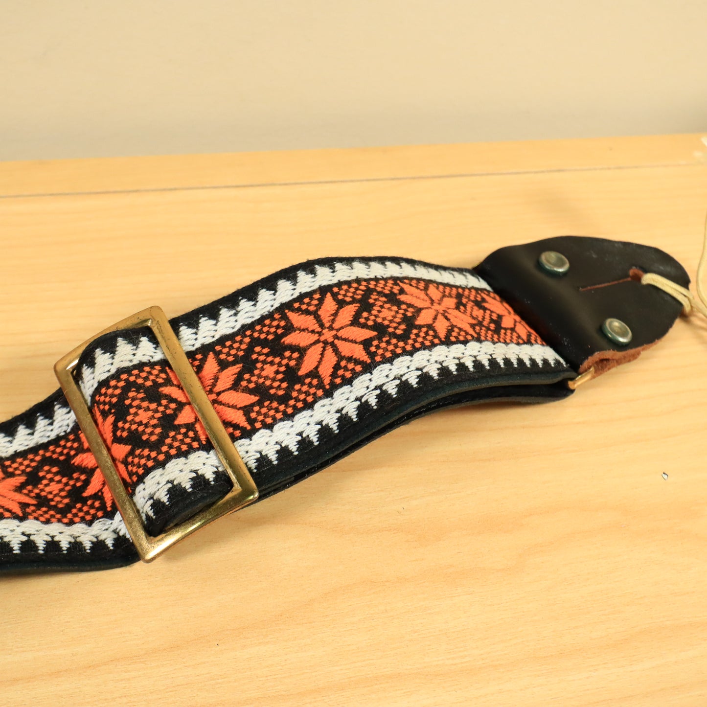 Vintage 70s Centennial Electric Guitar Strap Orange 2 Inch