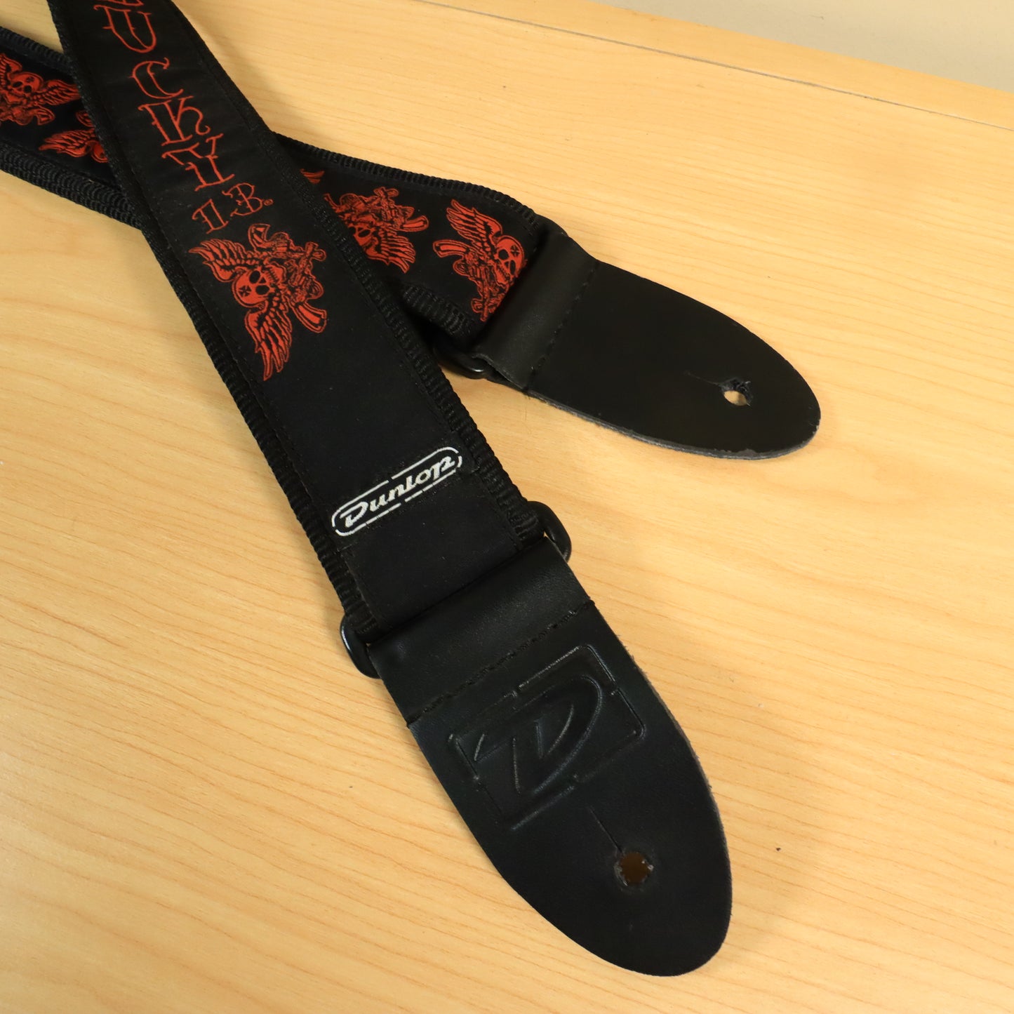 Dunlop Lucky 13 Gun Skull Guitar Strap Red / Black