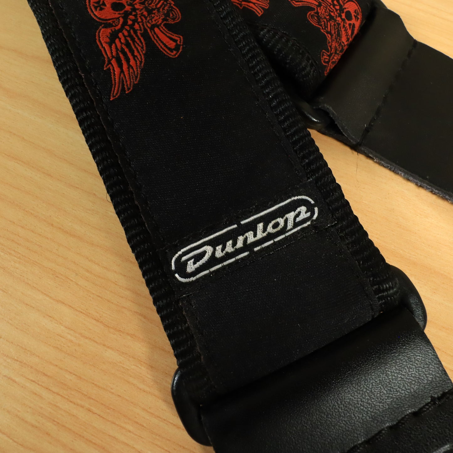 Dunlop Lucky 13 Gun Skull Guitar Strap Red / Black