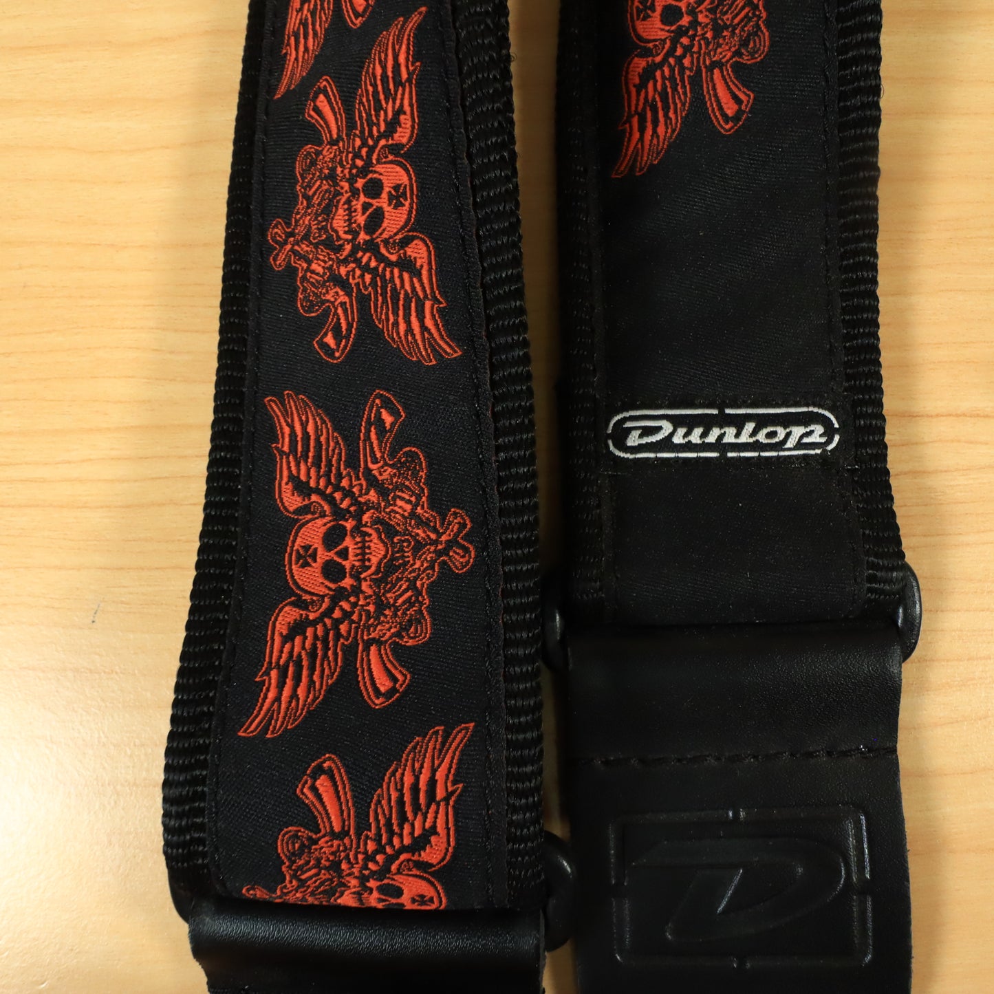Dunlop Lucky 13 Gun Skull Guitar Strap Red / Black