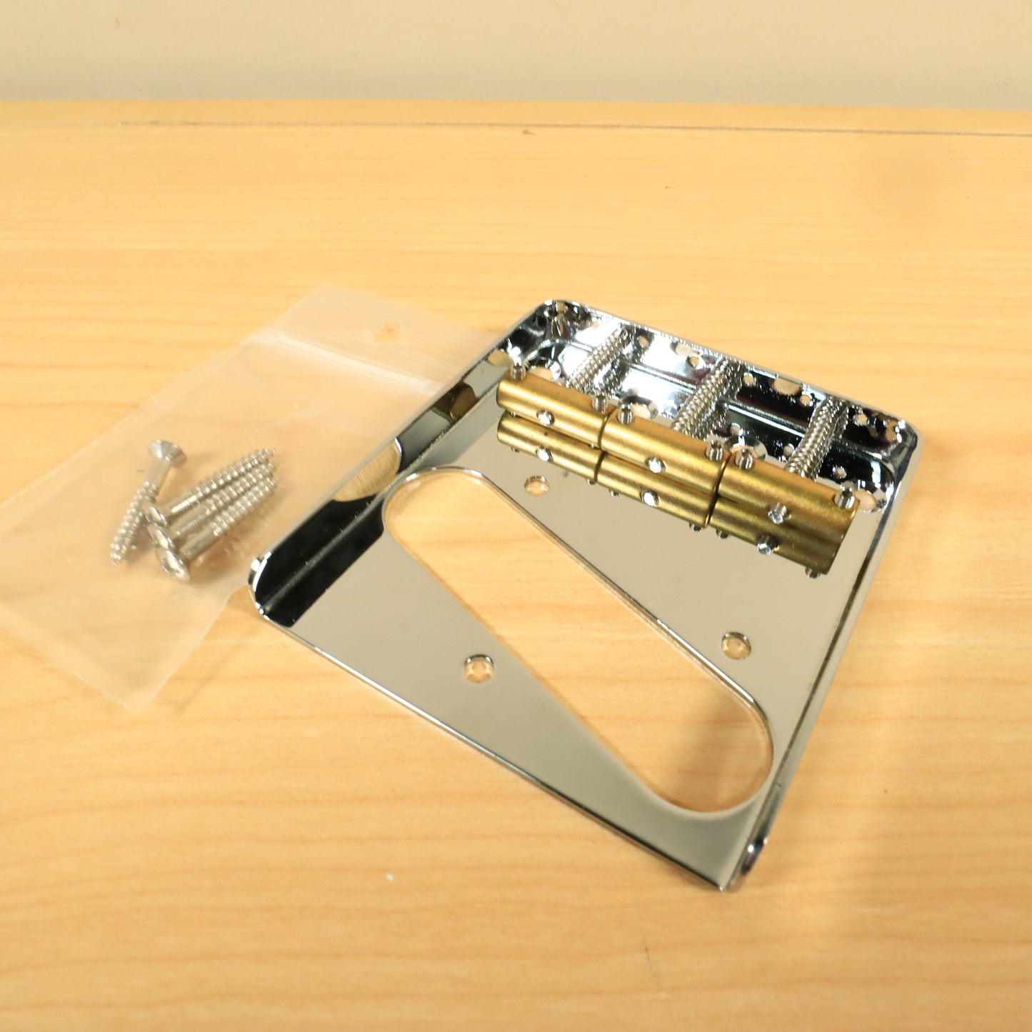 Telecaster Vintage Style Chrome 3 Brass Saddle Bridge For Tele Electric Guitar